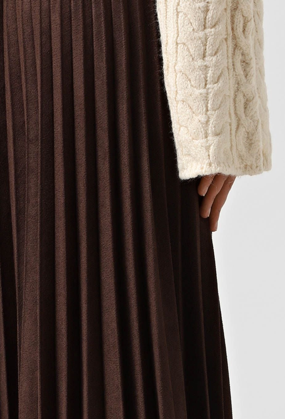 Спідниця 1513-2 шоколадний замша-діагональ, плісе 36(р)
