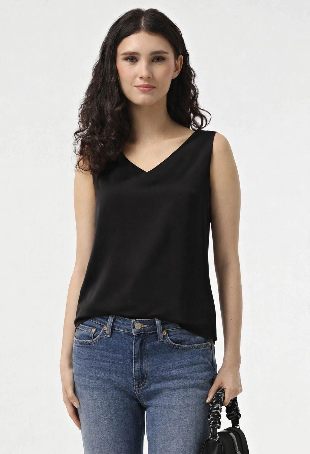 Блузка 5117-9 чорний атлас 44(р)