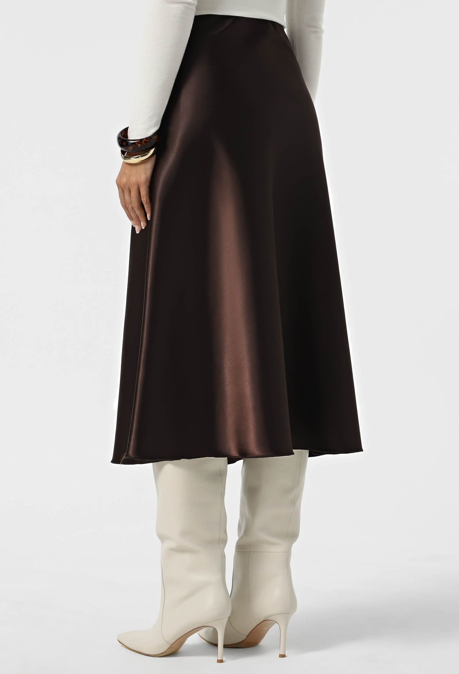 Спідниця 1279-12 шоколадний атлас 42(р)