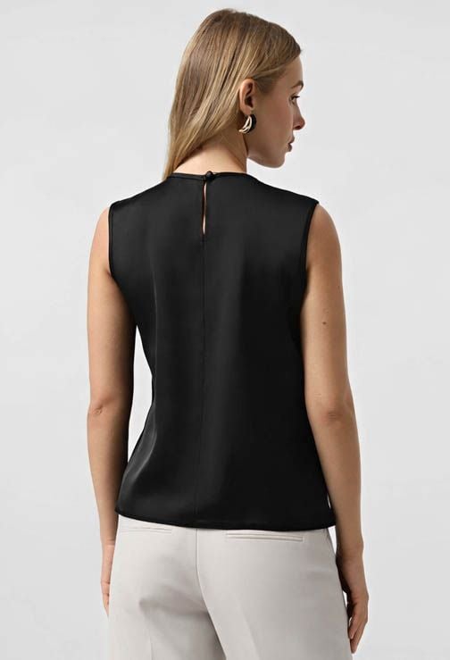 Блузка 5205 чорний атлас 40(р)