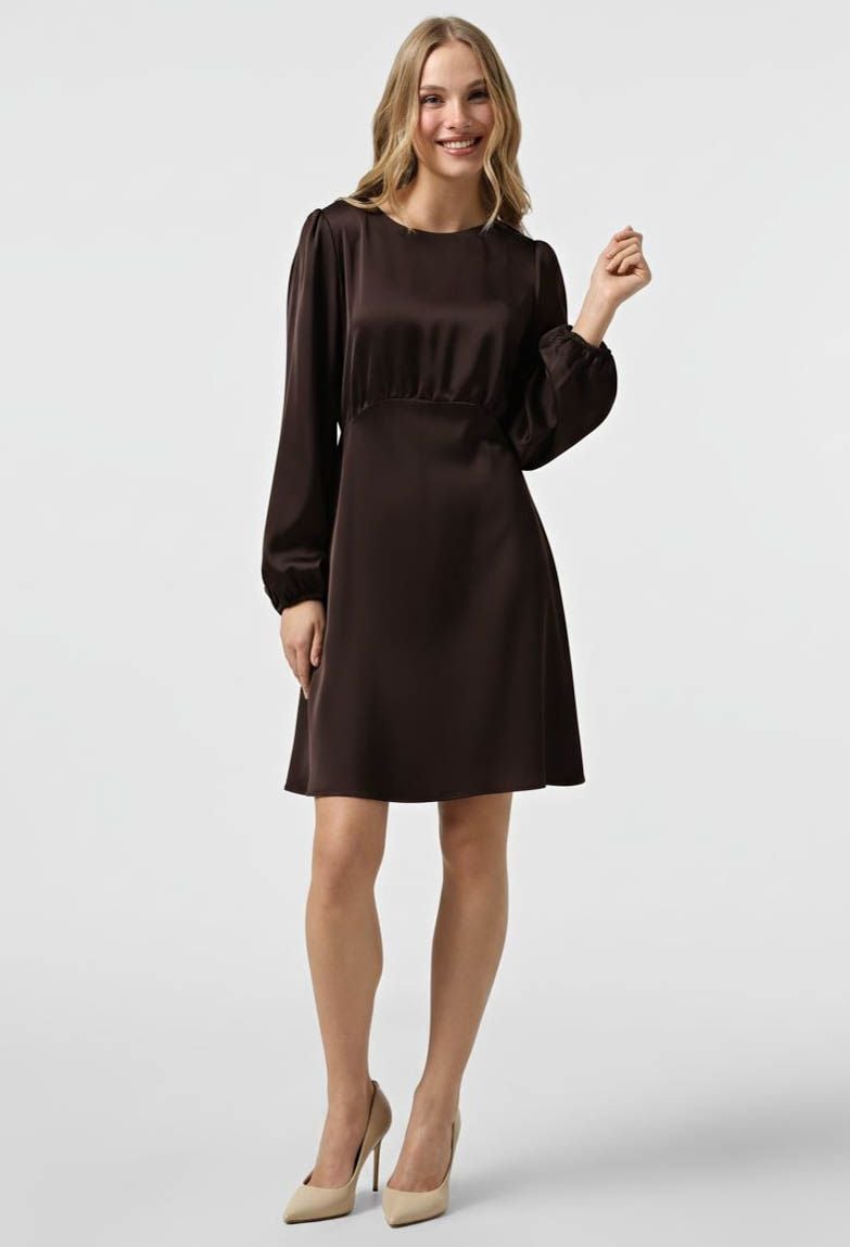 Плаття 7190-2 шоколадний атлас 38(р)