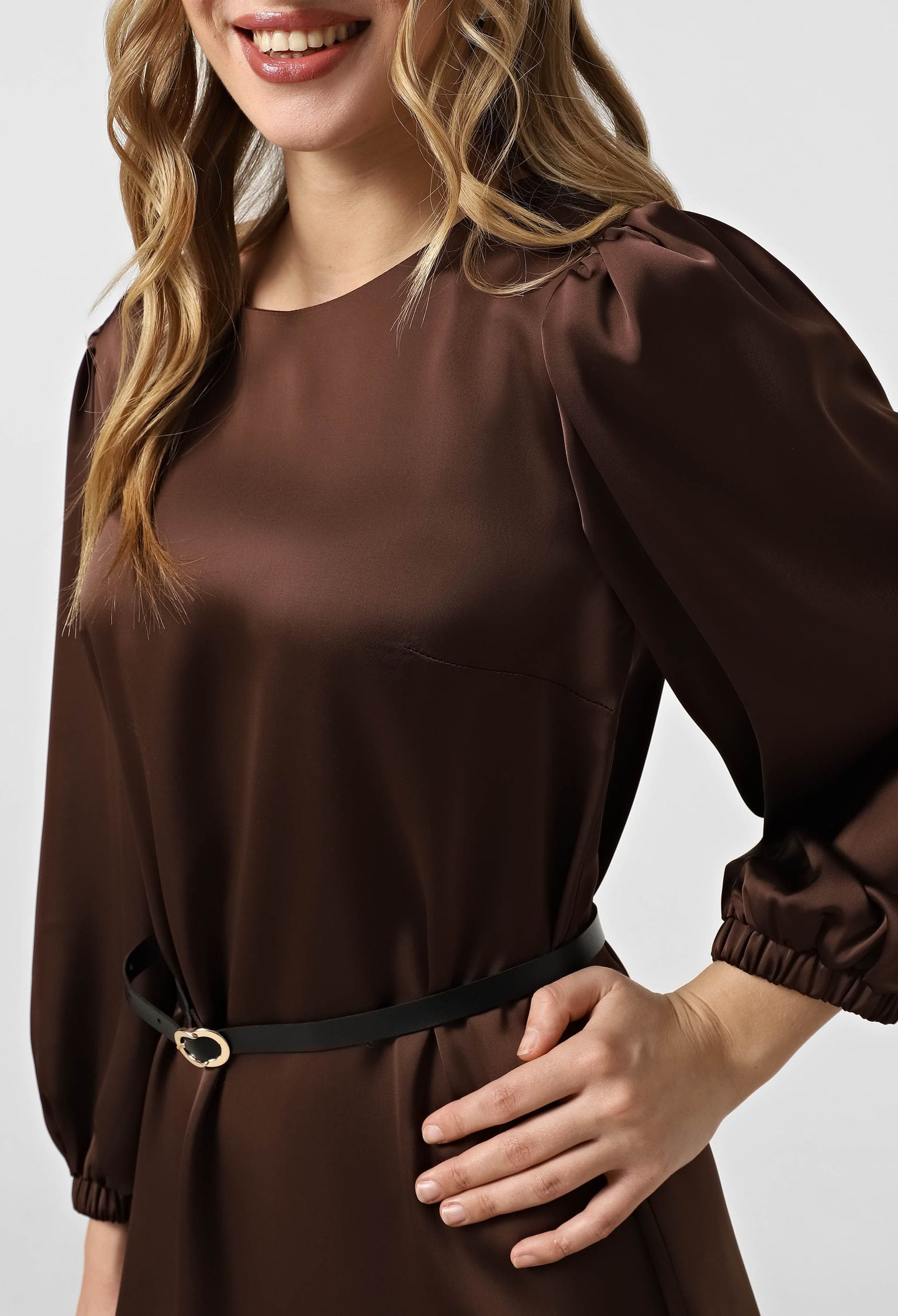 Плаття 7113-6 шоколадний атлас 38(р)