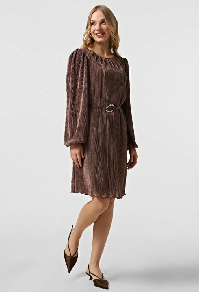 Плаття 7218 капучино сатин-гофре 38(р)