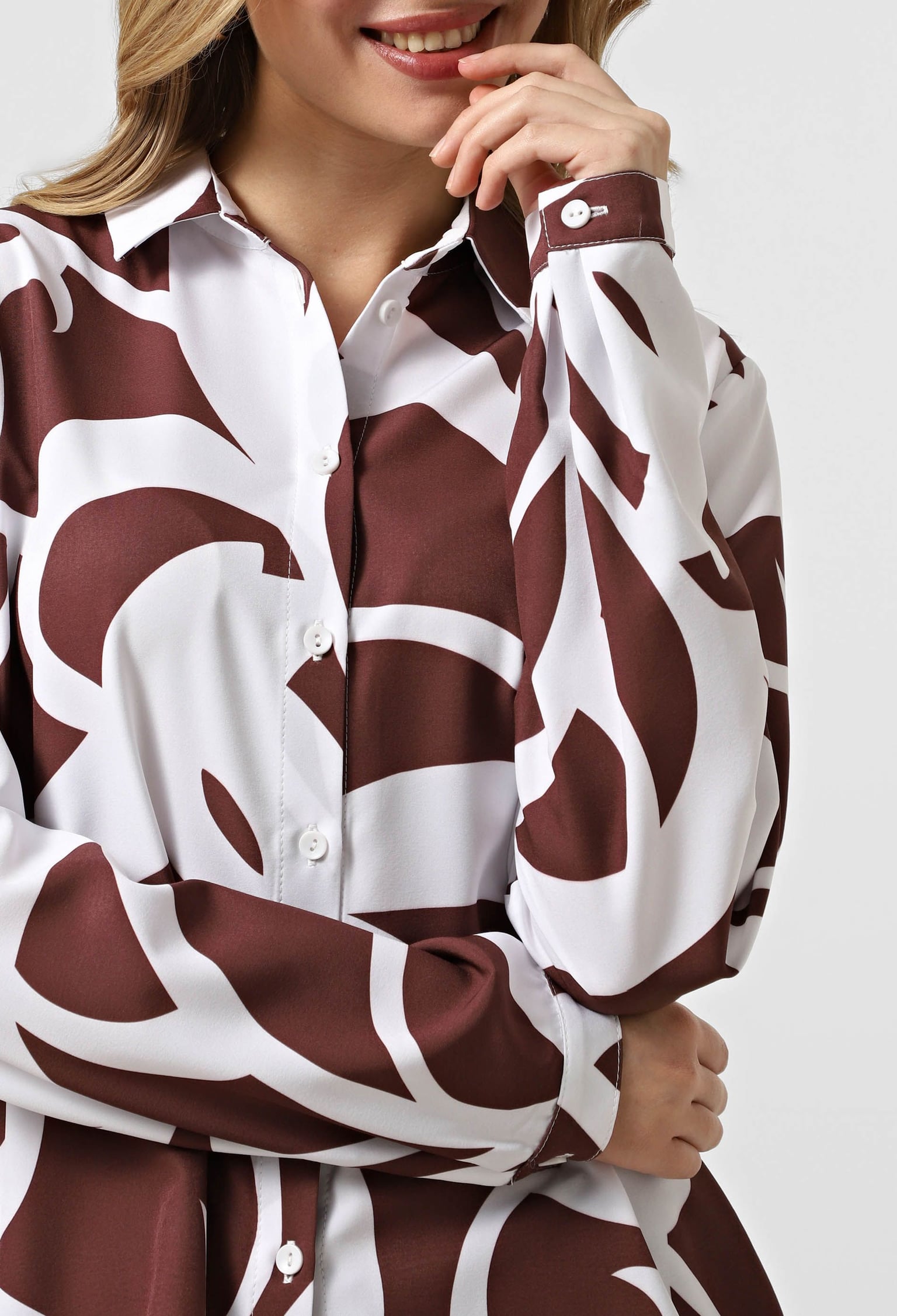 Блузка 5069-3 білий, принт софт 46(р)