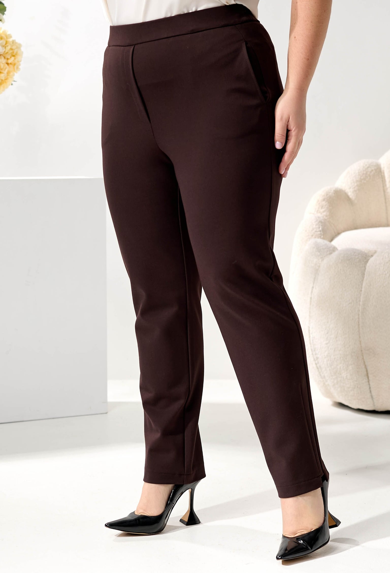 Брюки 9073-2 шоколадний трикотаж 46(р)