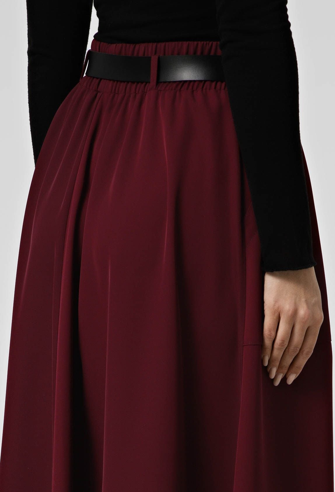 Спідниця 1465-1 бордовий креп-шовк 44(р)
