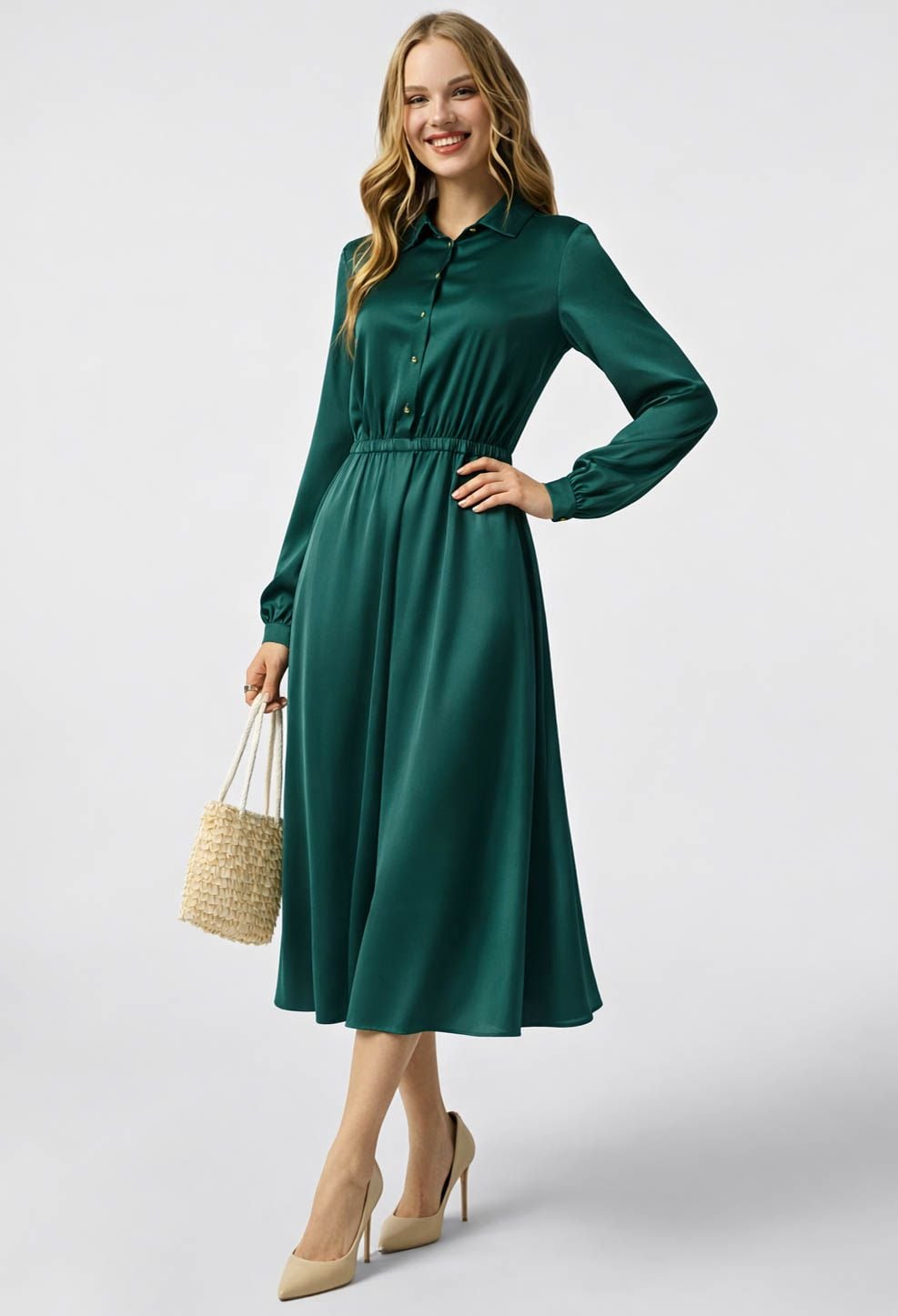 Плаття 7088-3 смарагдовий шовк-армані 38(р)