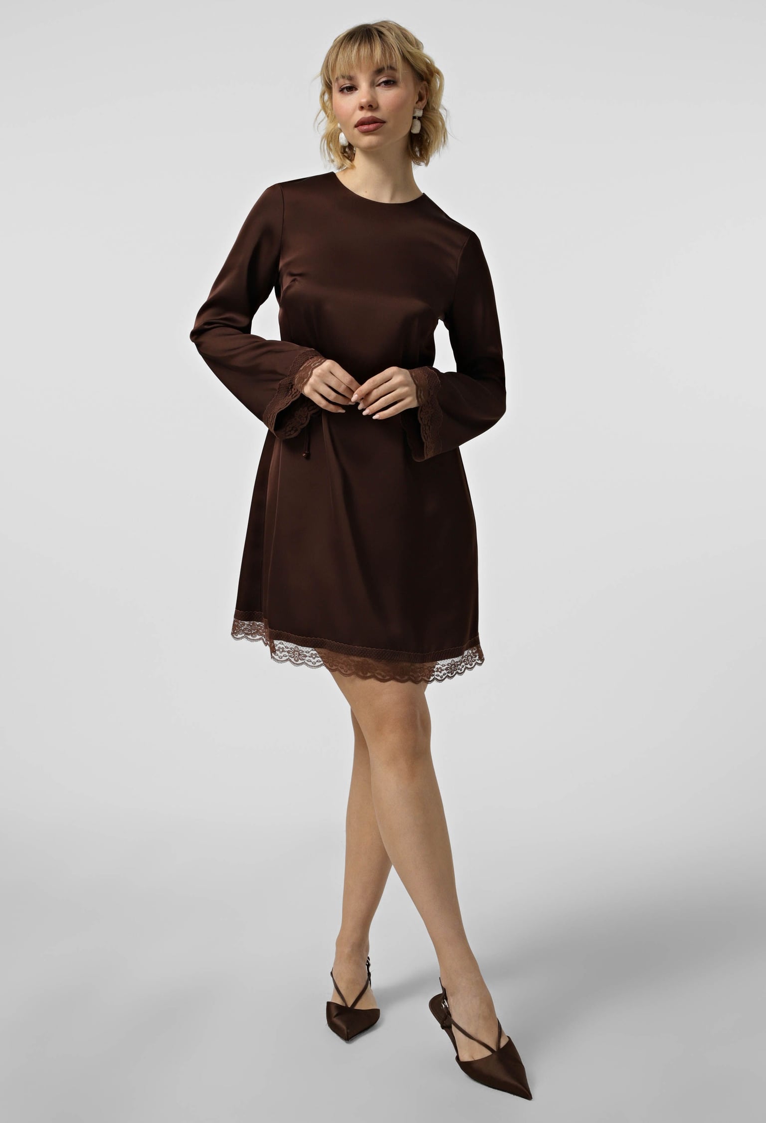 Плаття 7223 шоколадний атлас 36(р)