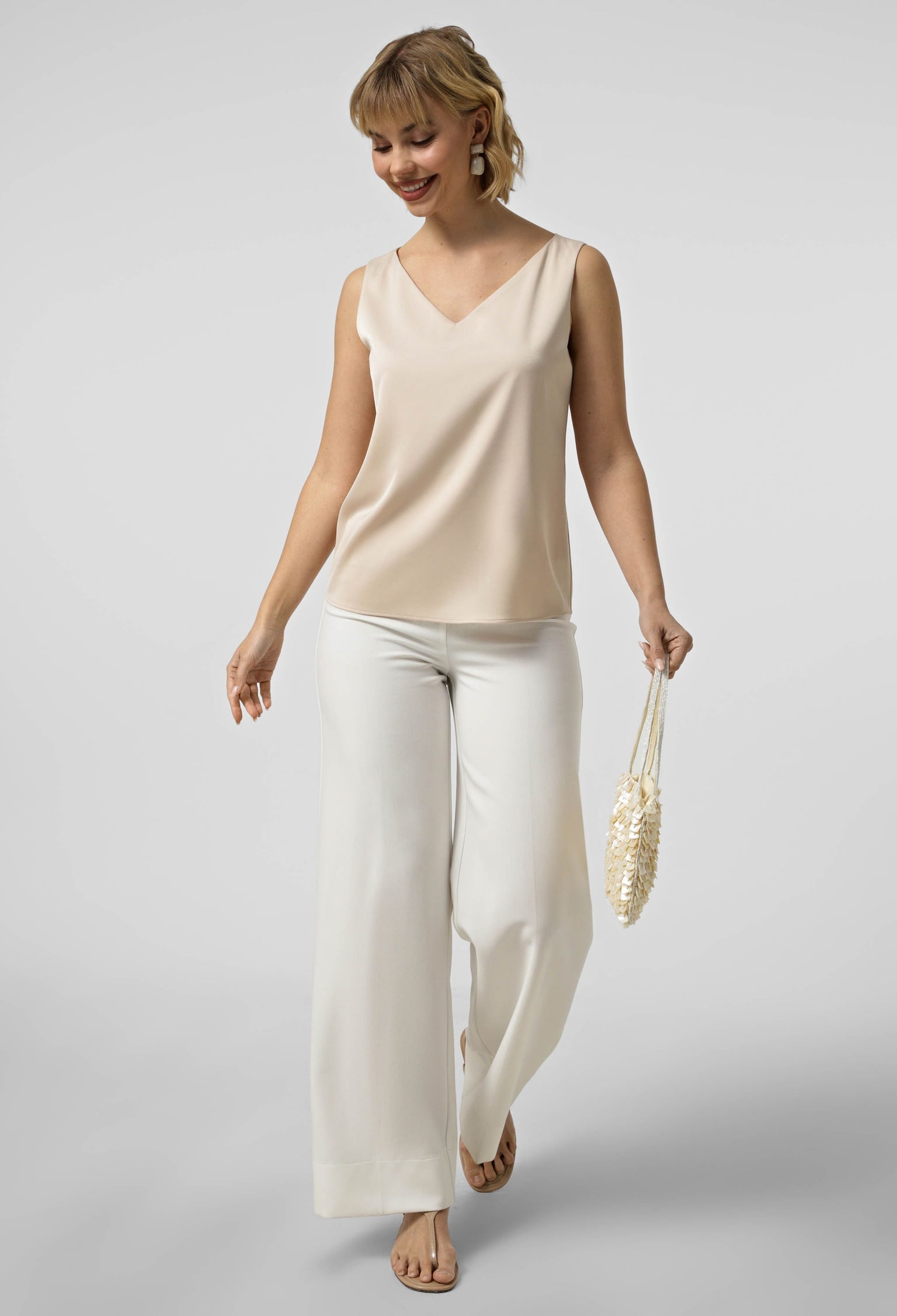 Брюки 9150 молочний тіар 36(р)