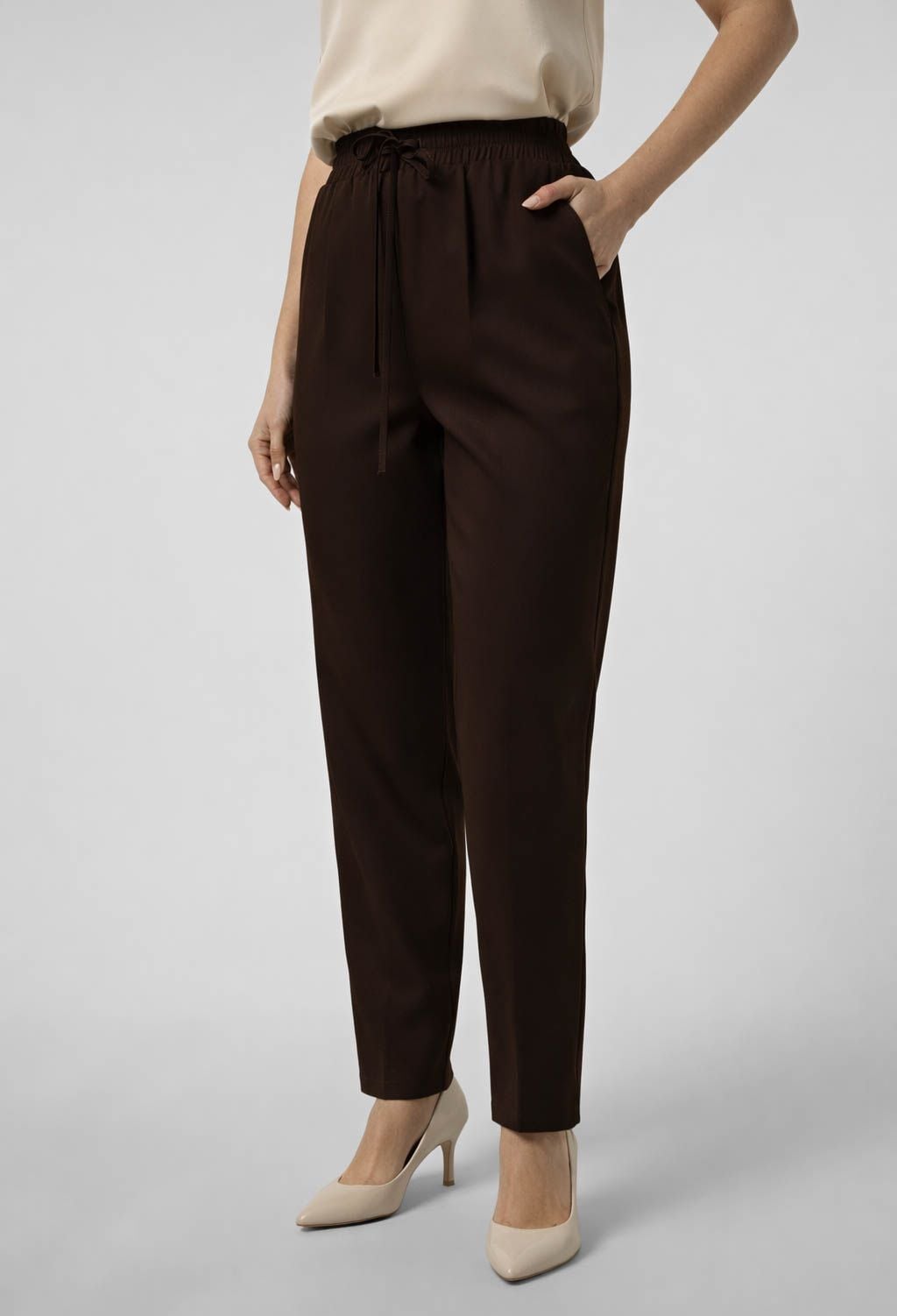 Брюки 9149-1 шоколадний костюмка 36(р)