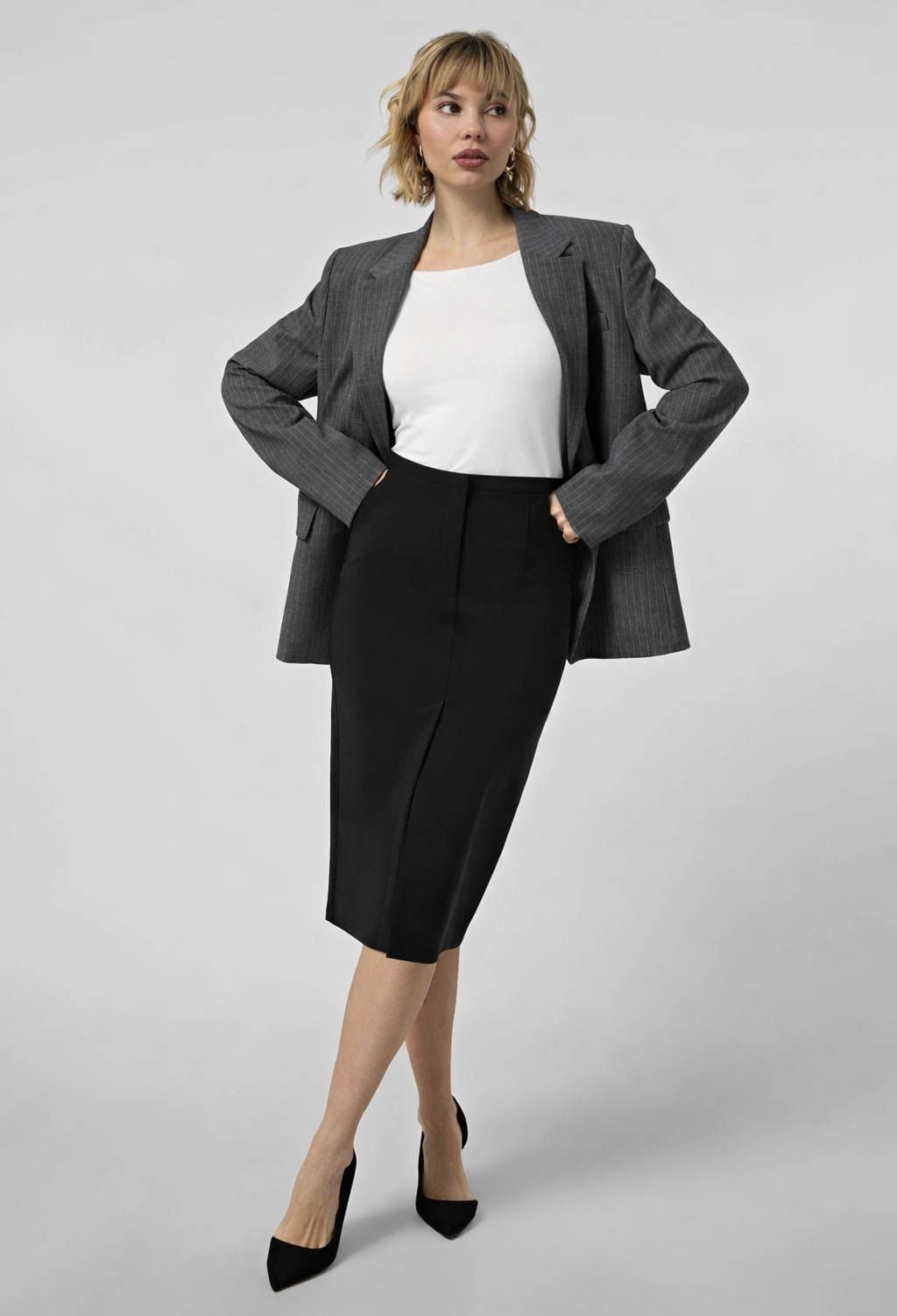 Спідниця 1466-1 чорний костюмка 38(р)