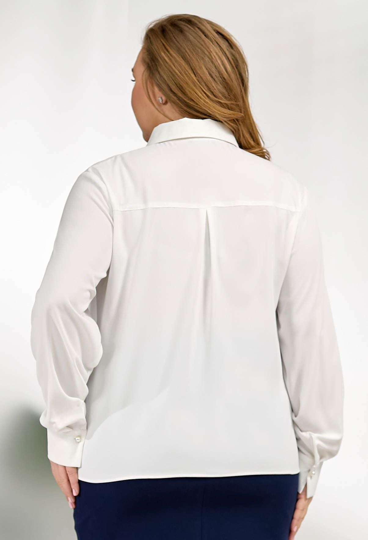 Блузка 5210 молочний креп-шовк 48(р)