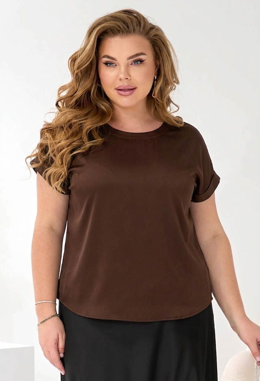 Блузка 5140-8 шоколадний атлас 44(р)
