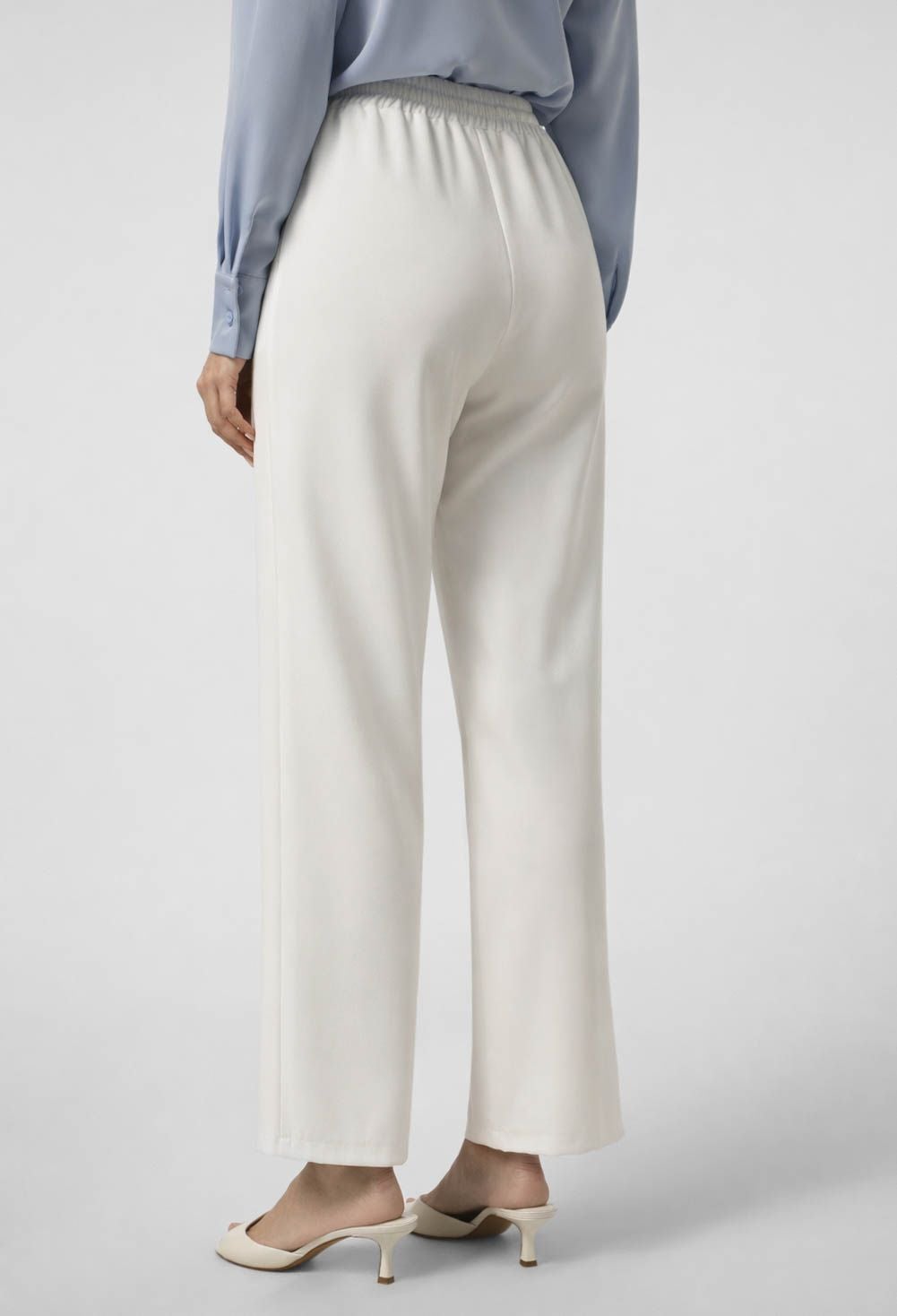 Брюки 9149 молочний костюмка 40(р)