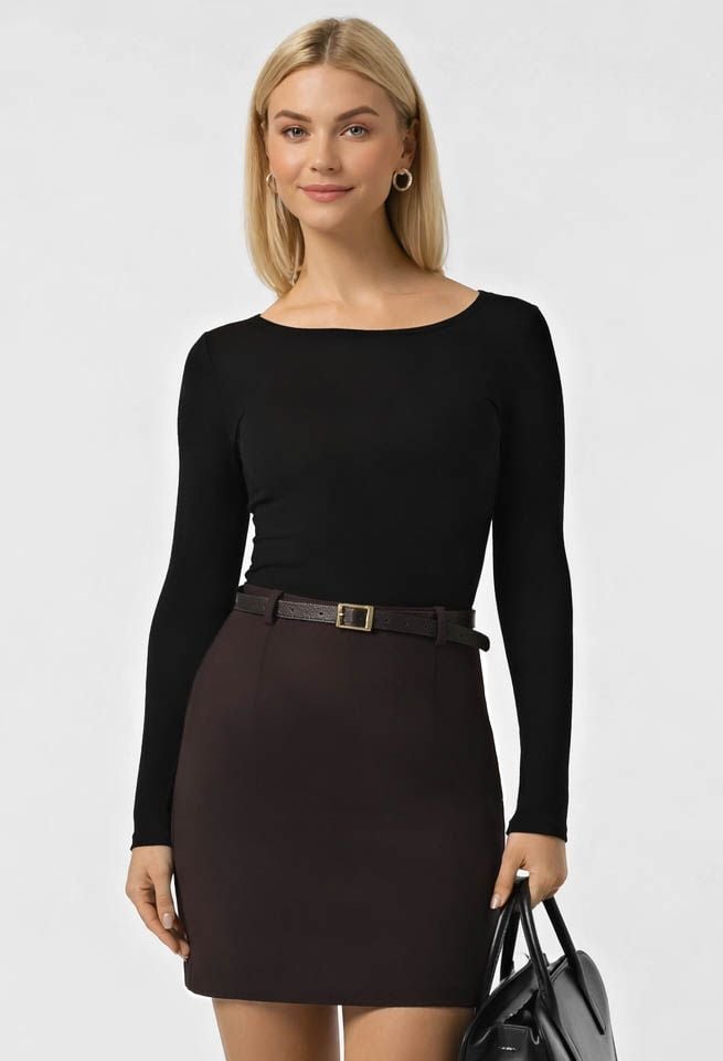 Спідниця 1480-4 темний шоколад костюмка 36(р)