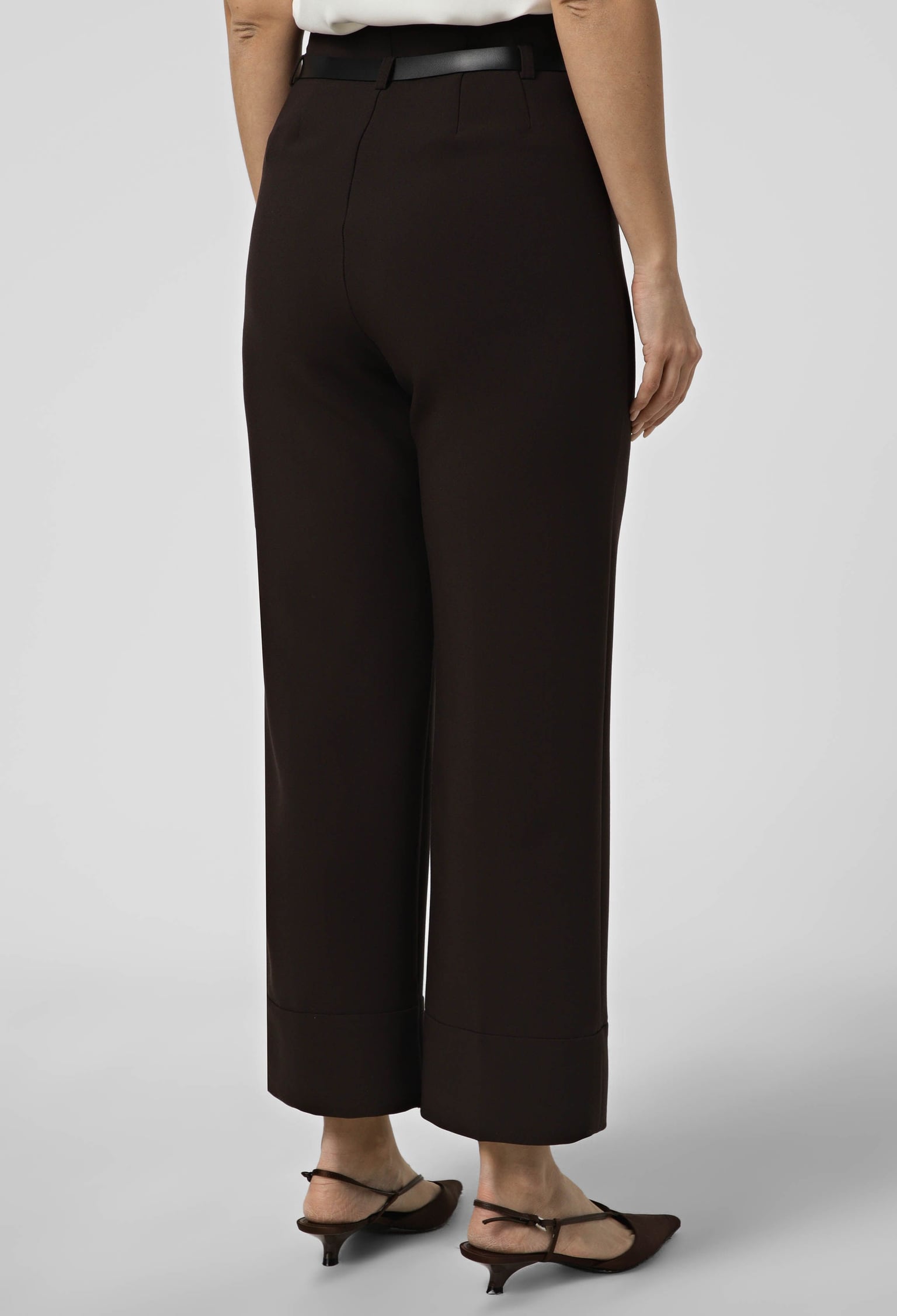 Брюки 9147 шоколадний костюмка 44(р)