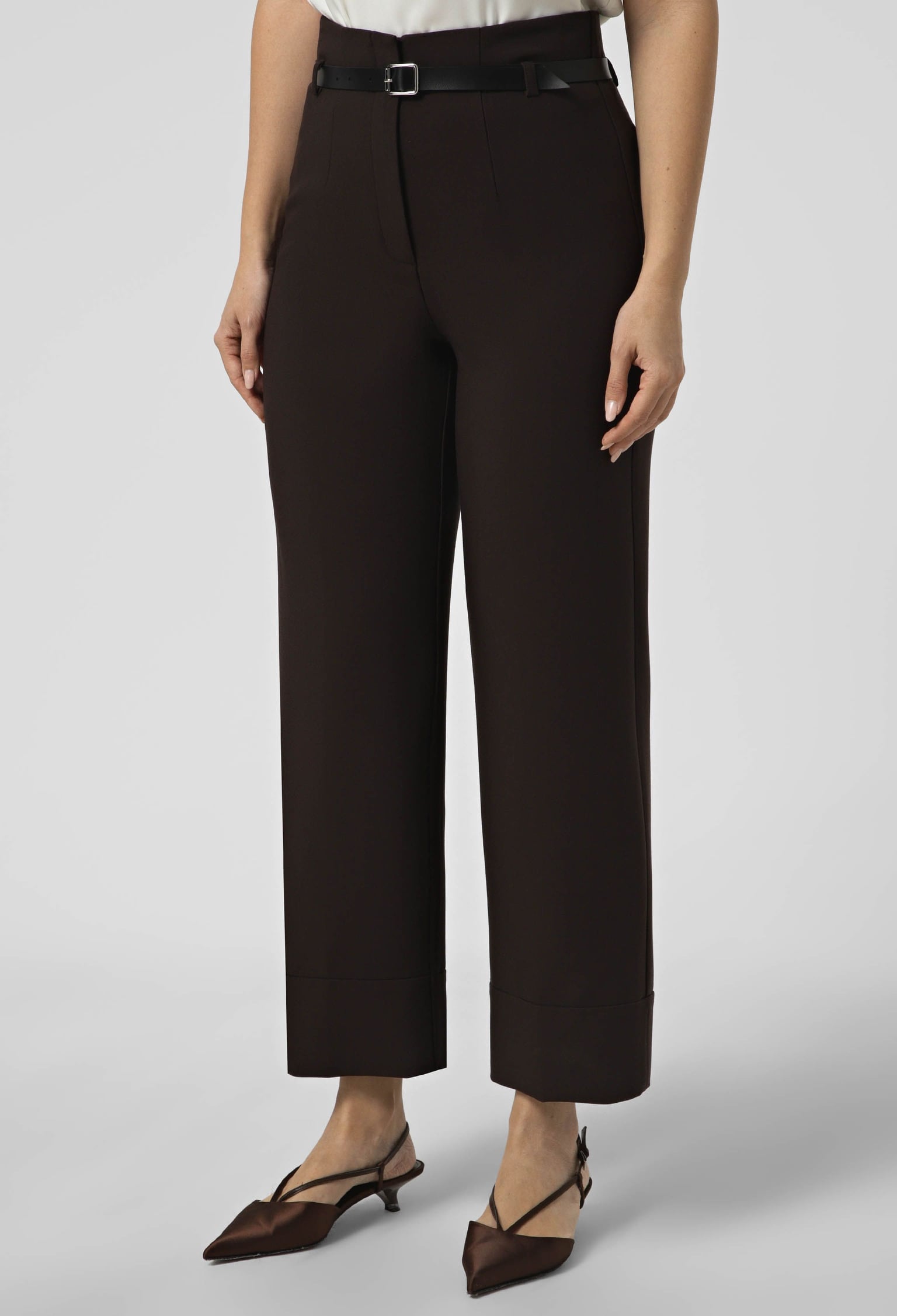 Брюки 9147 шоколадний костюмка 44(р)