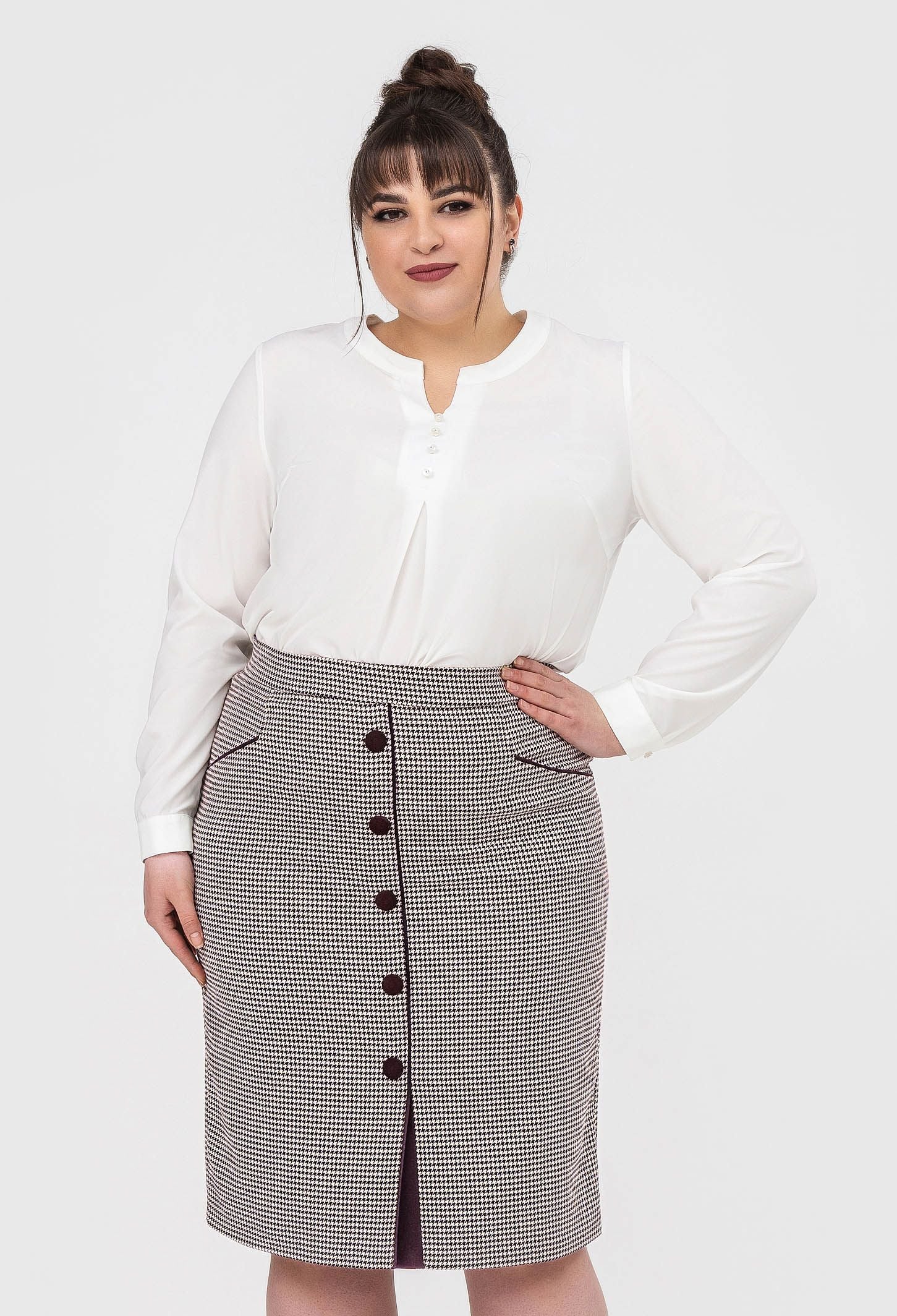 Спідниця 867-53 бежево-шоколадний тіар-лапка 44(р)