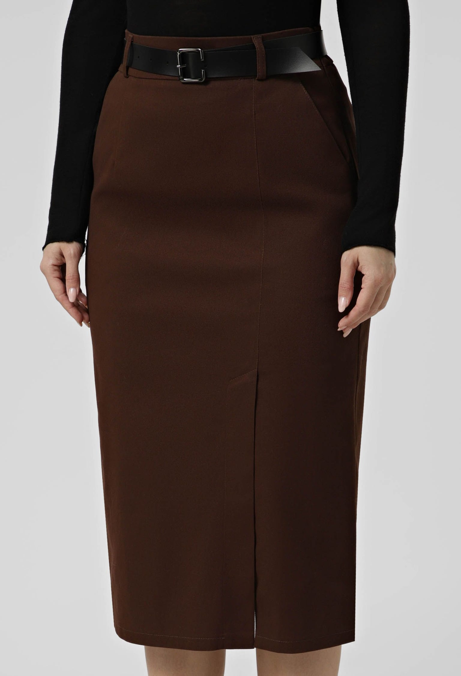 Спідниця 1501-2 шоколадний котон-джинс 40(р)