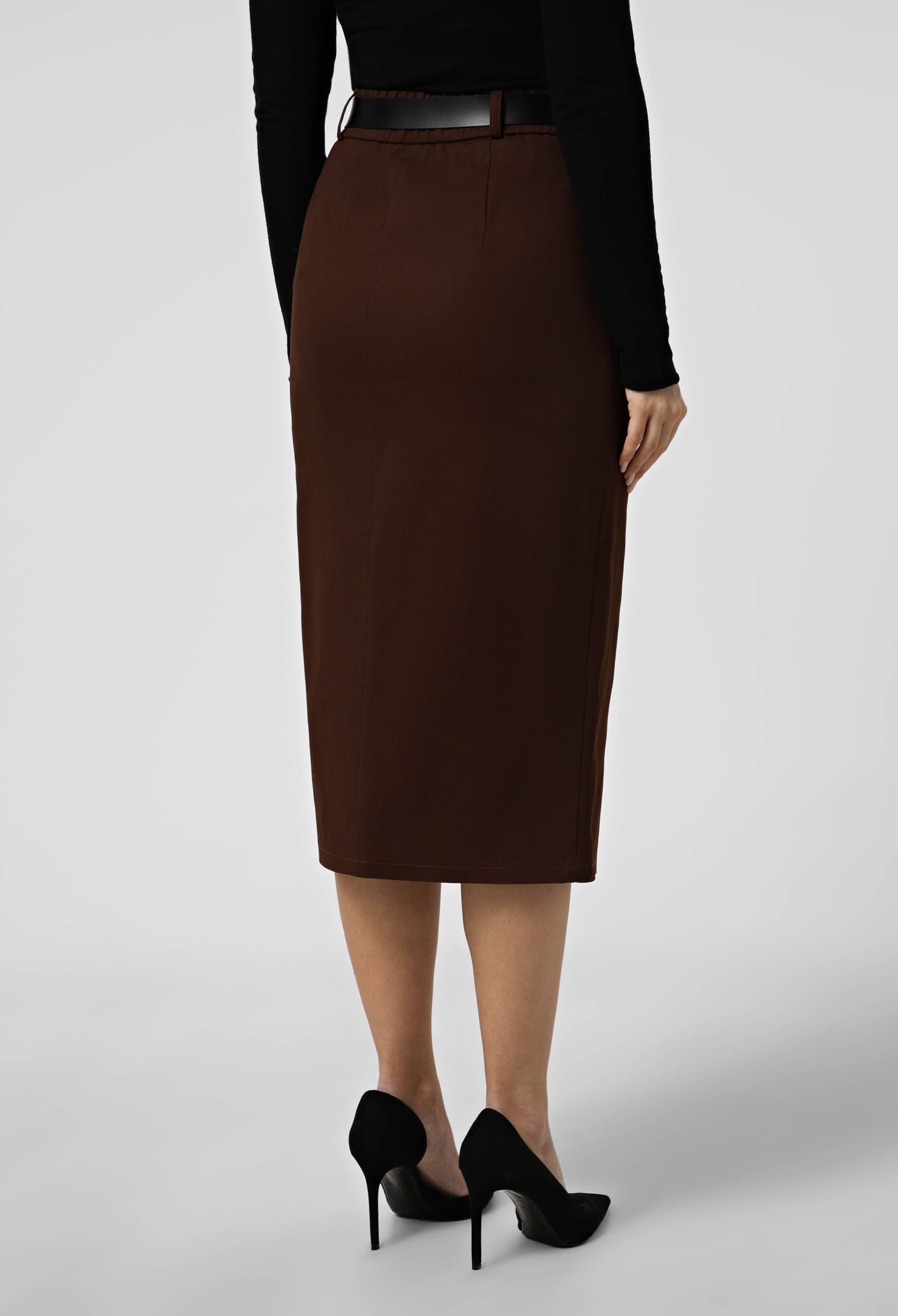 Спідниця 1501-2 шоколадний котон-джинс 40(р)