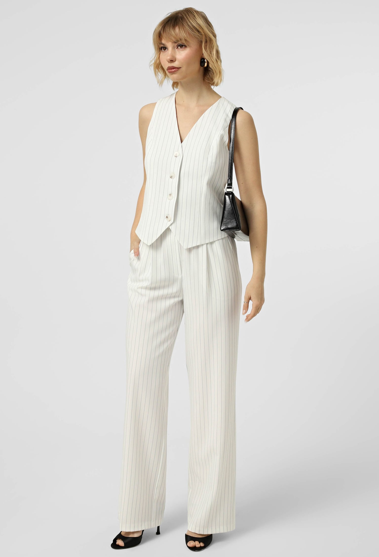 Брюки 9912-3 білий тіар-смужка 38(р)