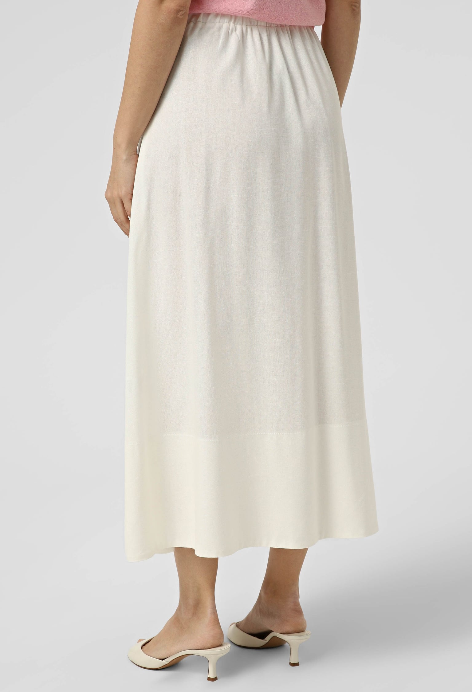 Спідниця 1559 молочний льон 46(р)