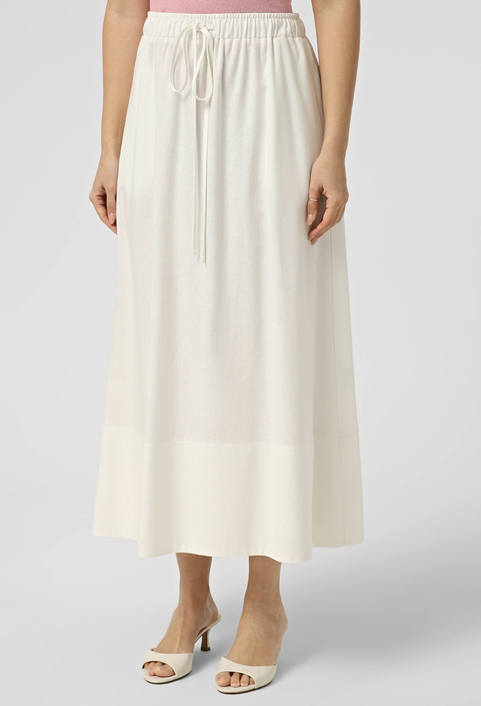 Спідниця 1559 молочний льон 46(р)