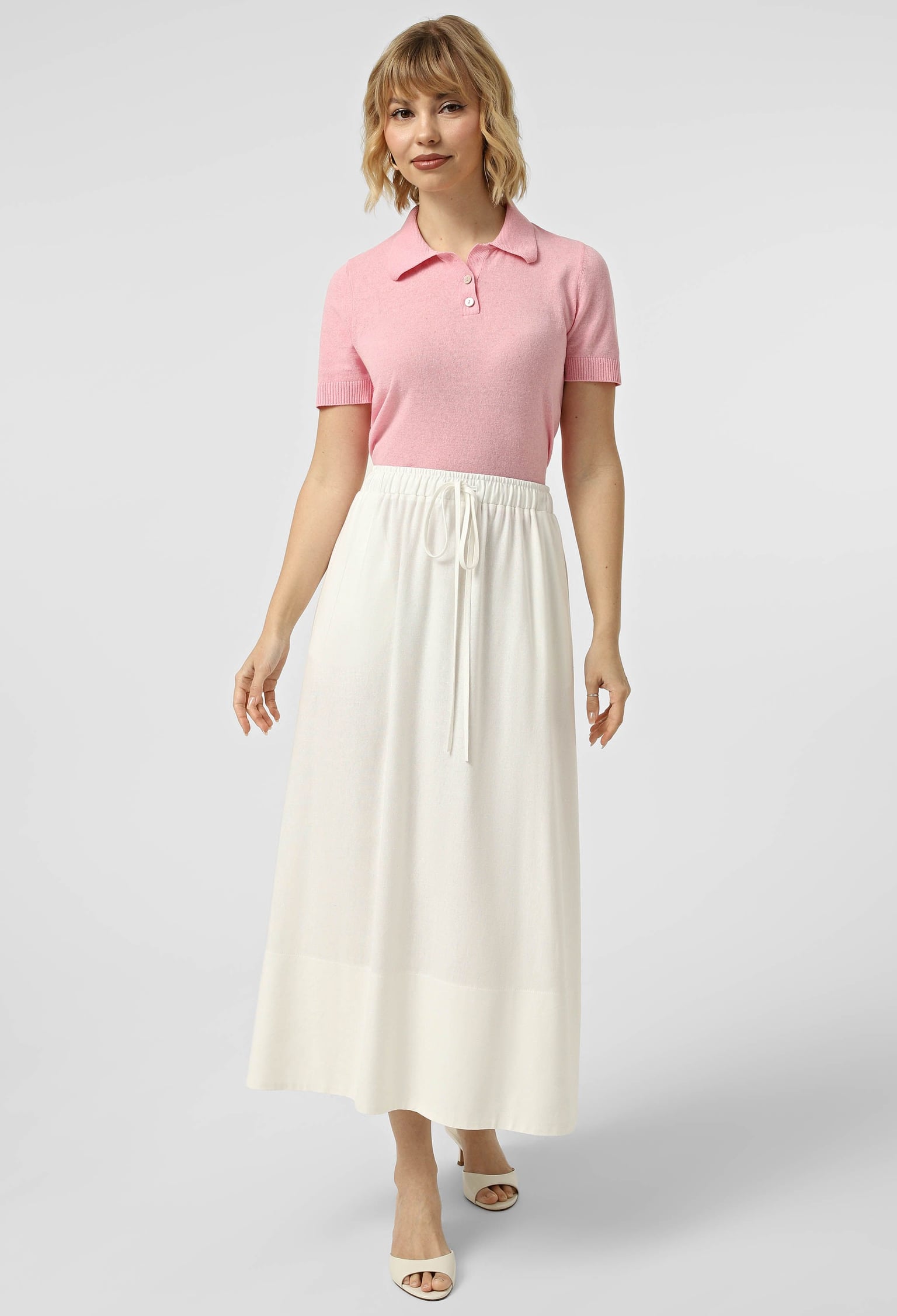 Спідниця 1559 молочний льон 38(р)