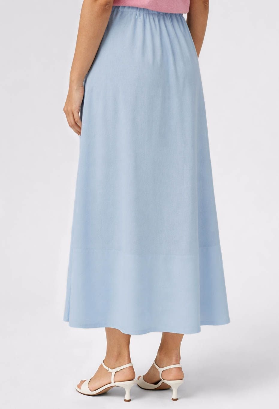Спідниця 1559-1 блакитний льон 44(р)