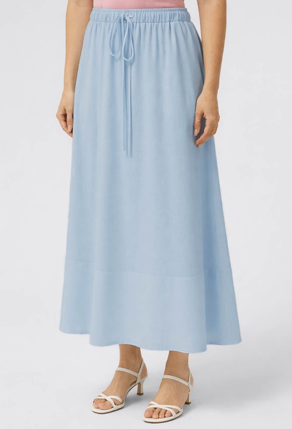 Спідниця 1559-1 блакитний льон 38(р)