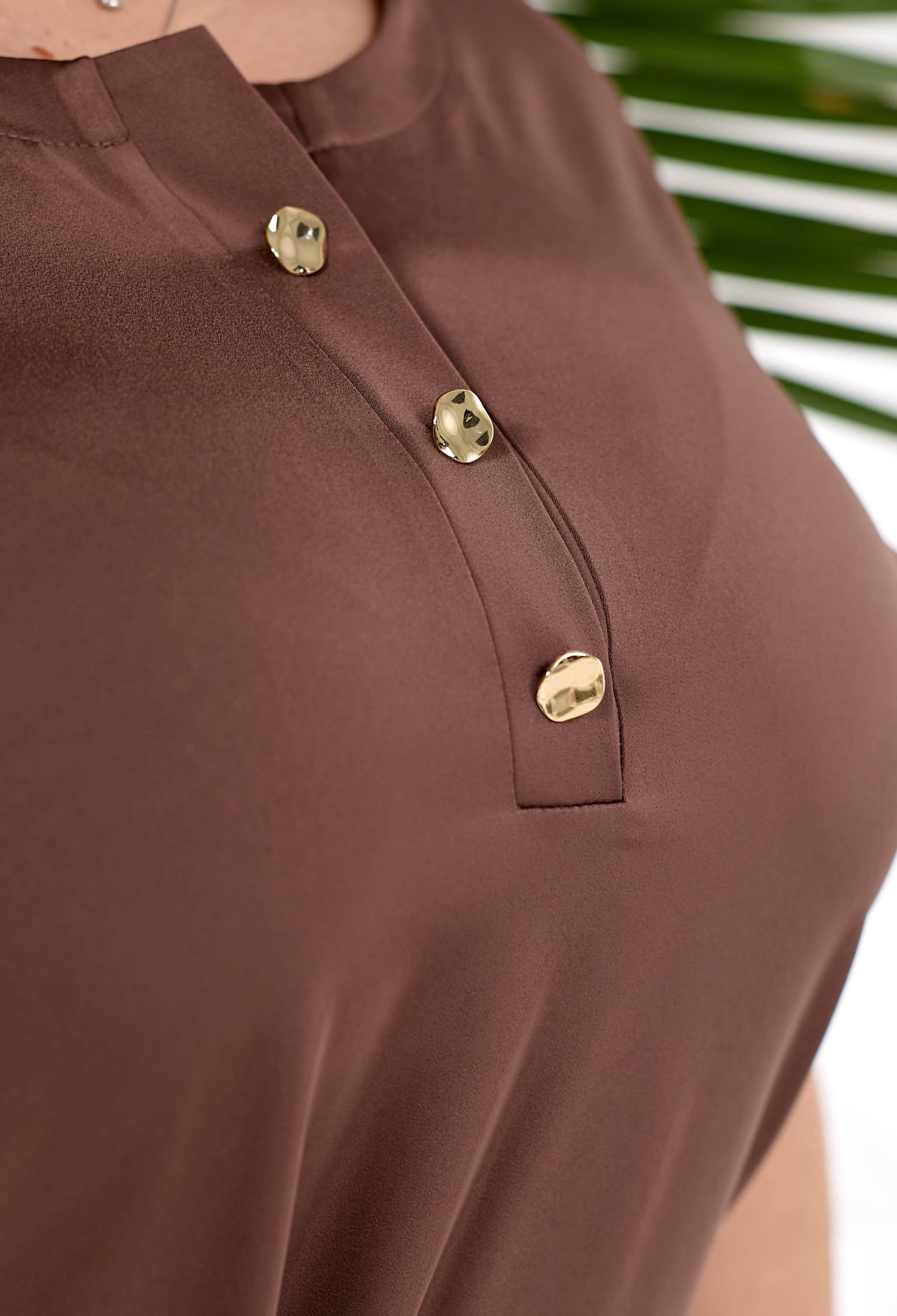 Блузка 5174-3 молочний шоколад атлас 44(р)