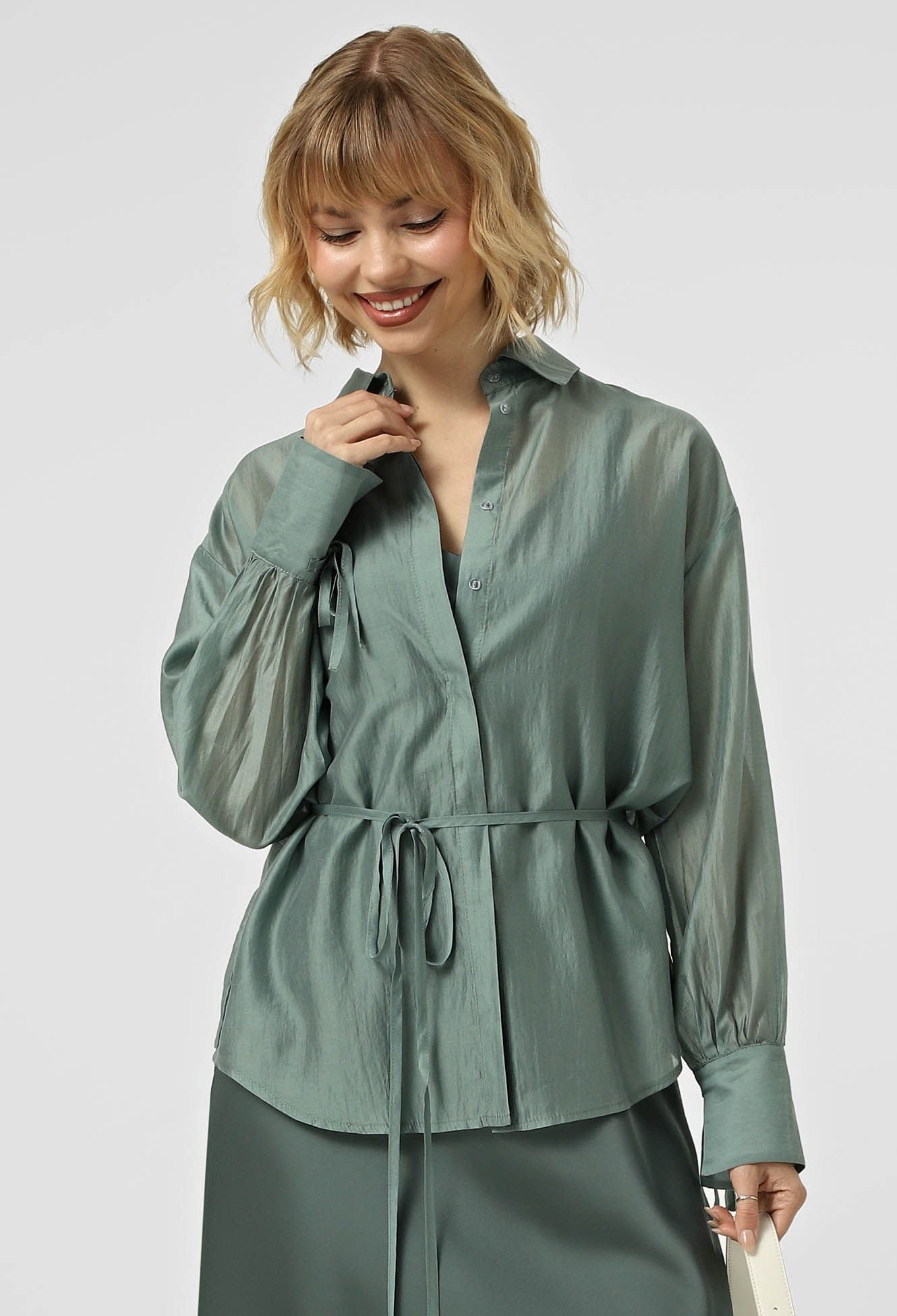 Блузка 5219 зелений батист 42(р)