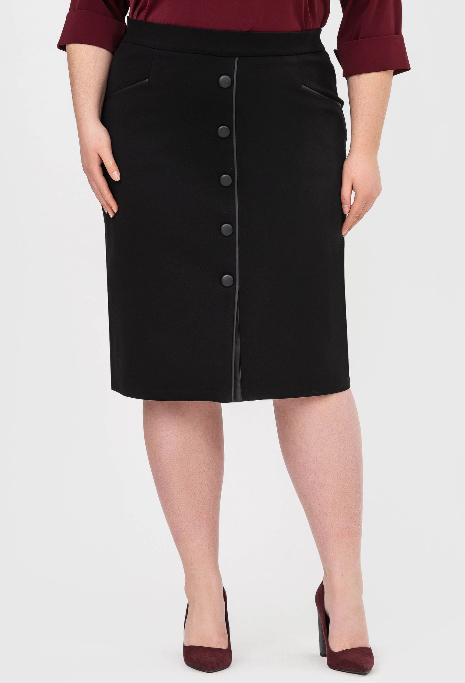 Спідниця 867-23 чорний трикотаж-джерсі 44(р)