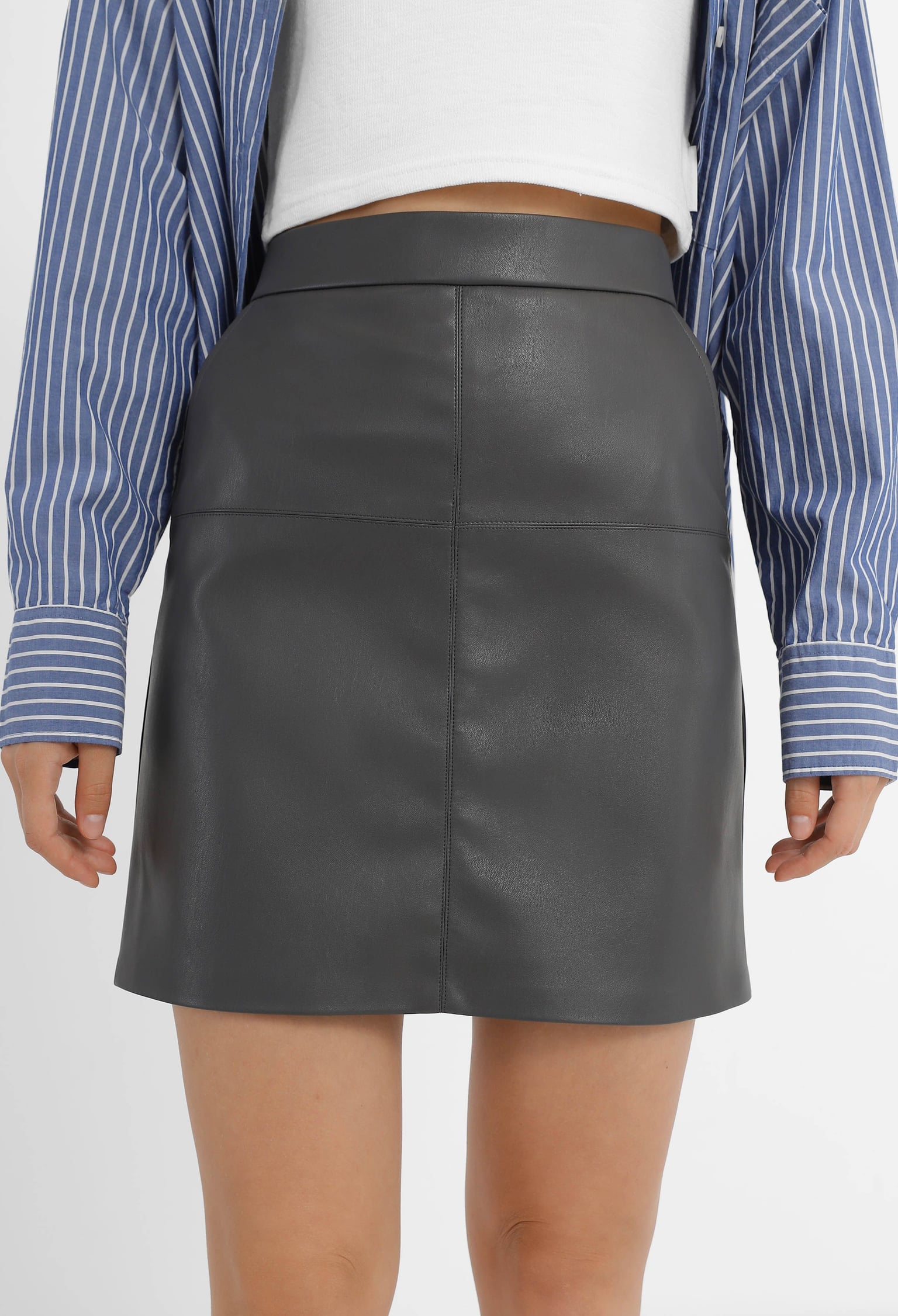 Спідниця 941-4 сірий шкіра на замші 36(р)