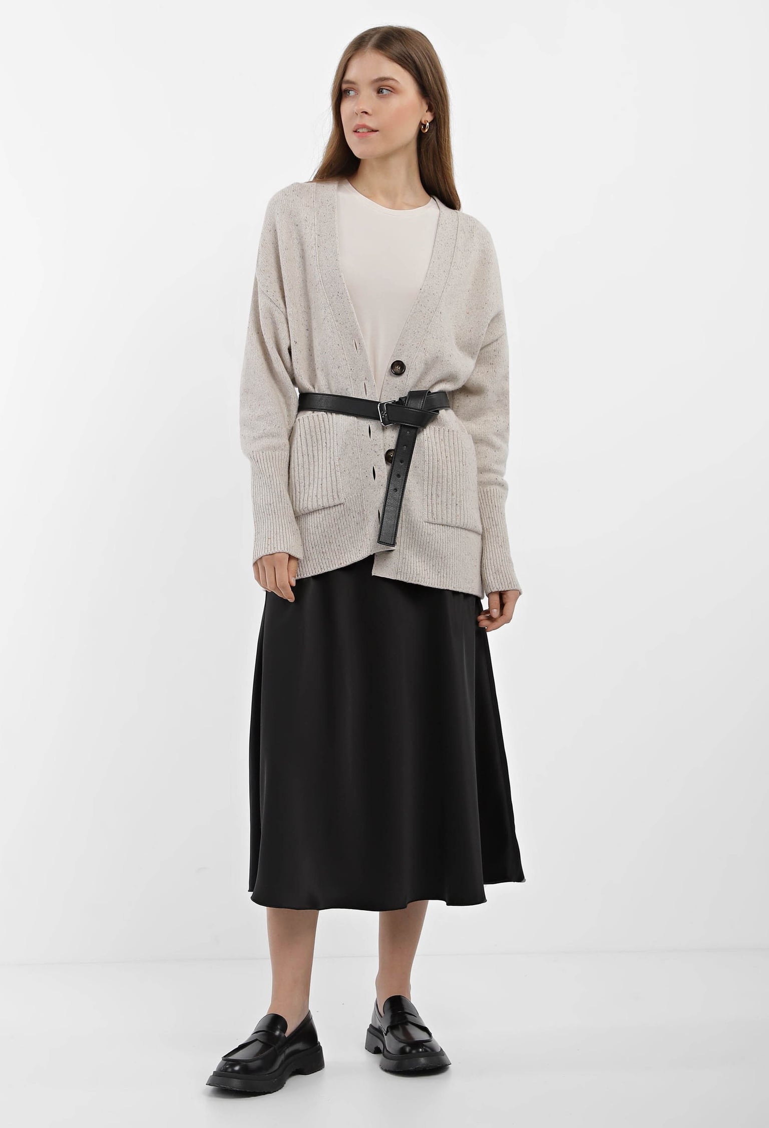 Спідниця 1279 чорний атлас 44(р)