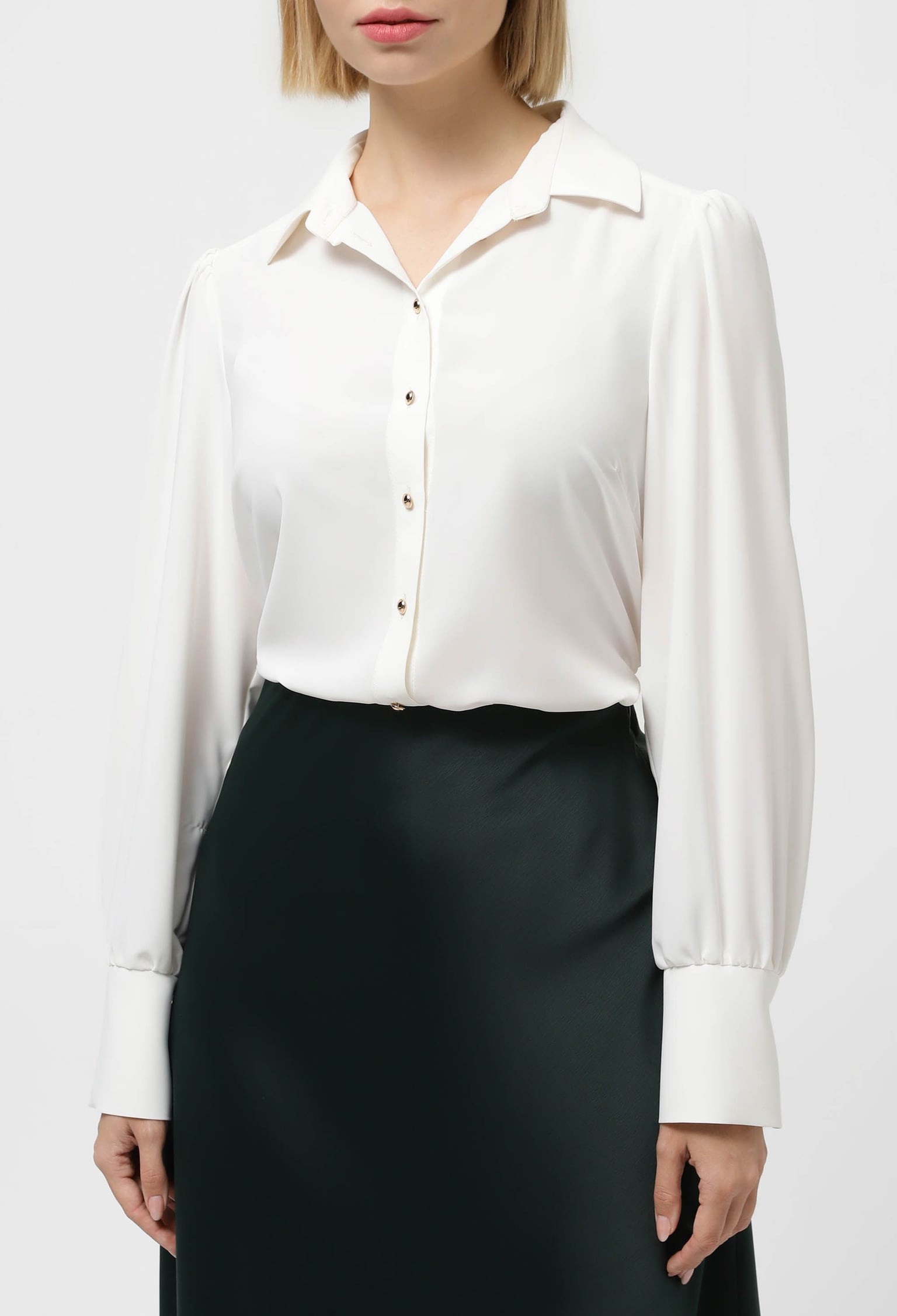 Блузка 5099-1 молочний креп-шовк 38(р)