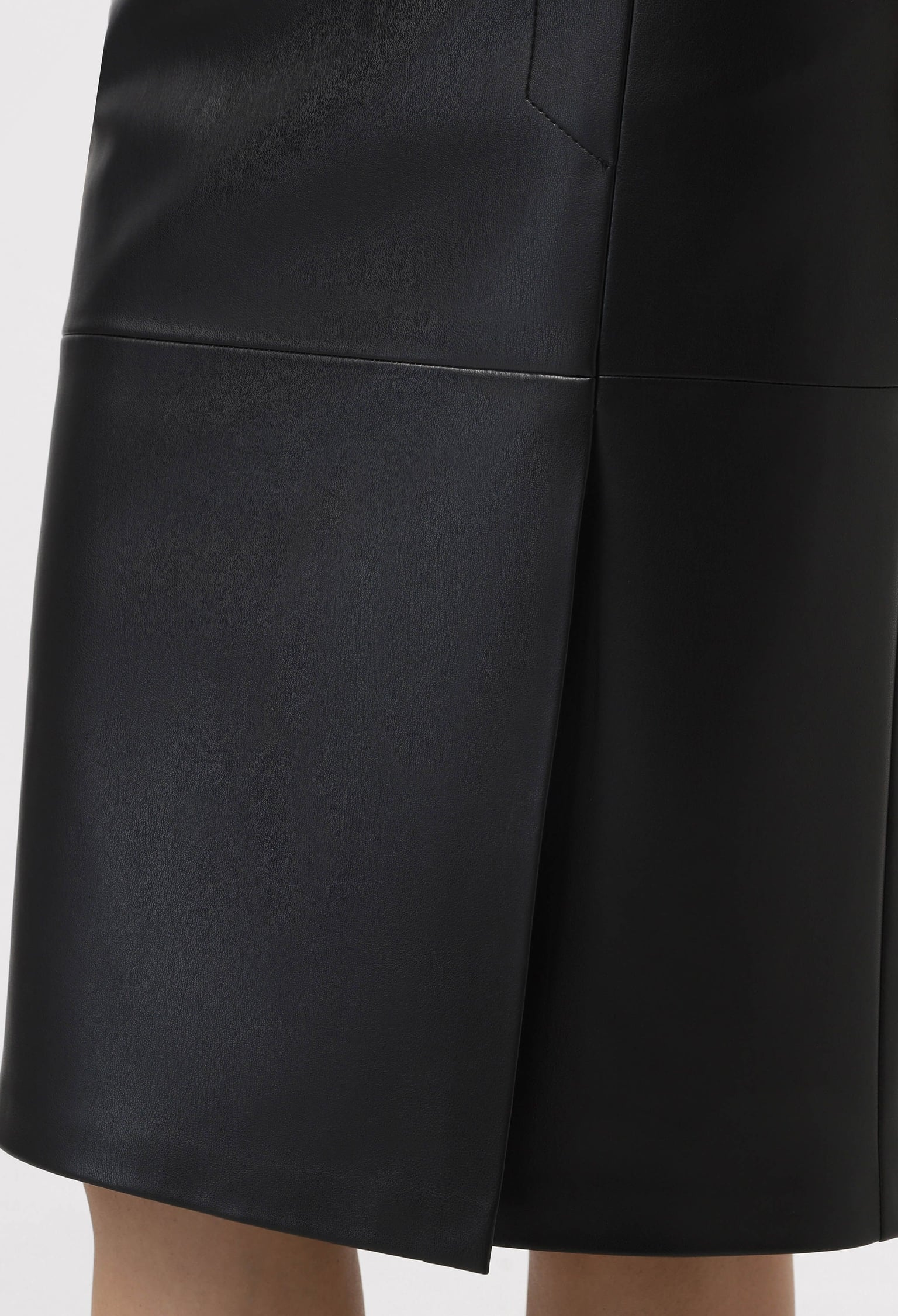 Спідниця 1324 чорний шкіра на замші 46(р)