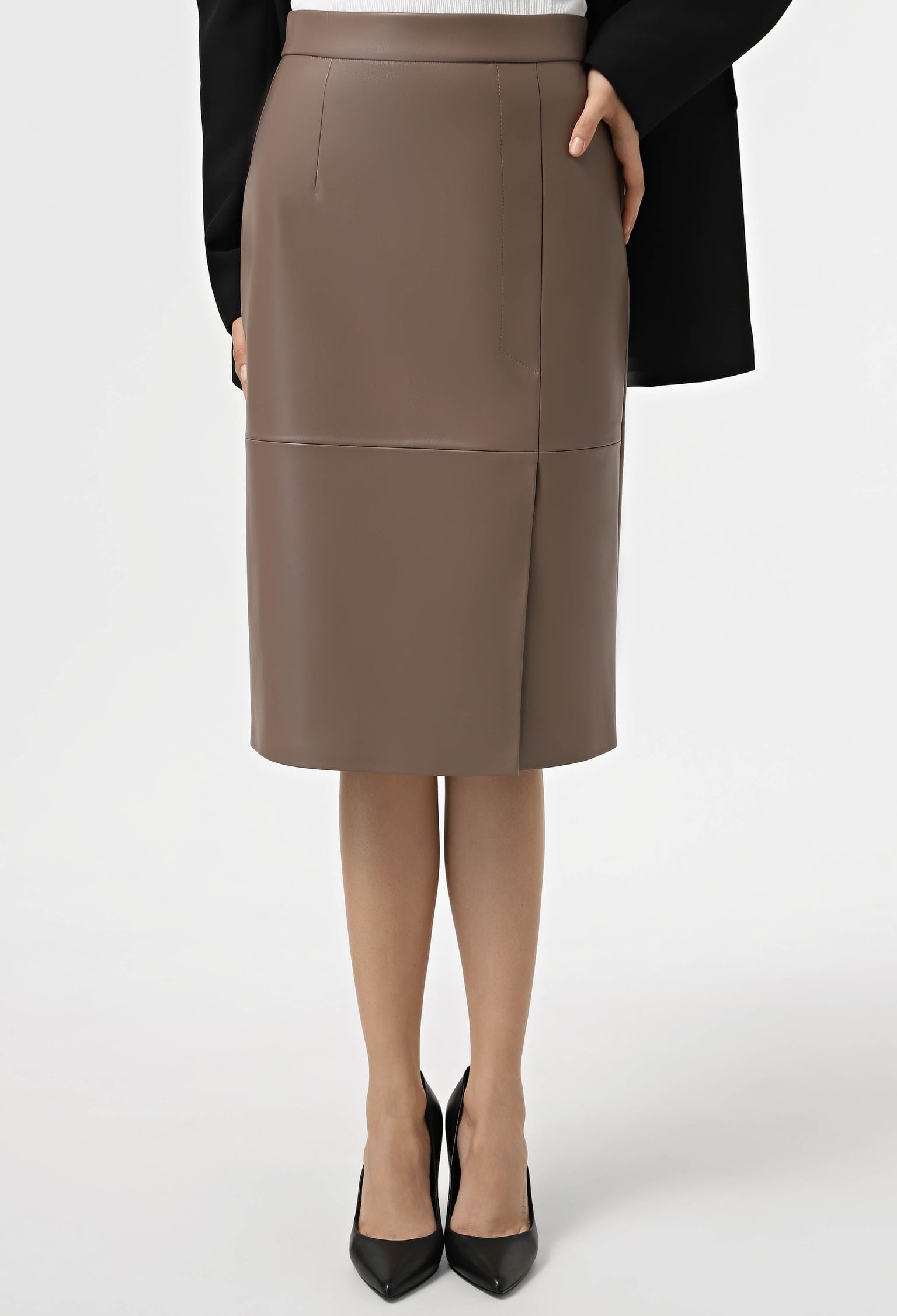 Спідниця 1324-1 капучино шкіра на замші 36(р)