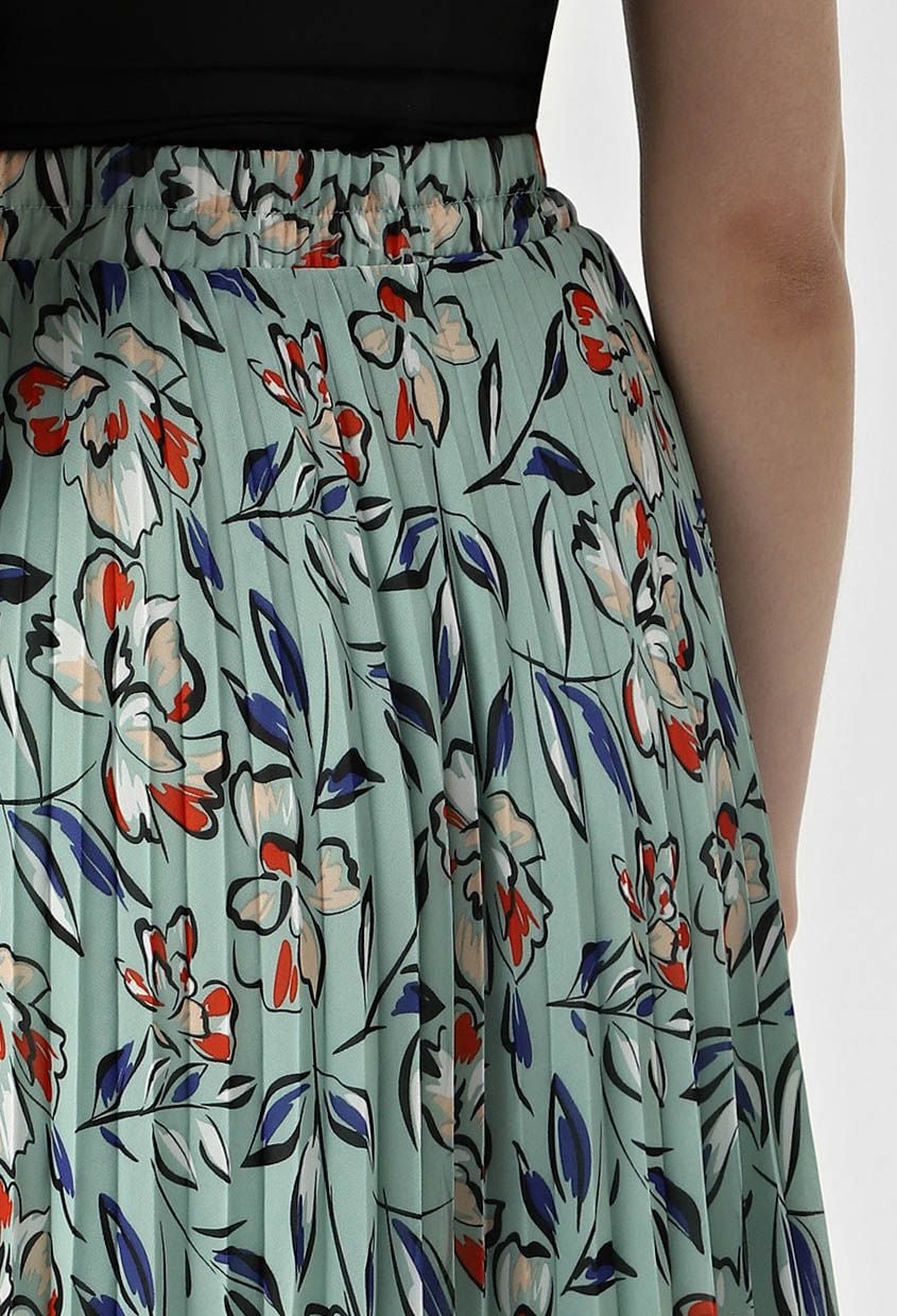 Спідниця 1055-4 м’ята, принт шифон, плісе 40(р)