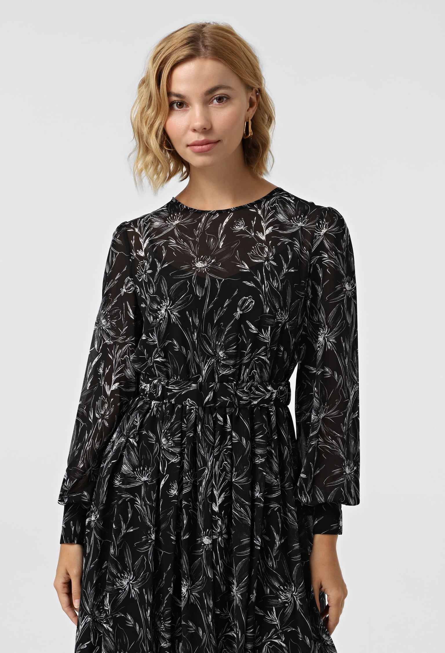 Плаття 7029-1 чорний, принт шифон 40(р)