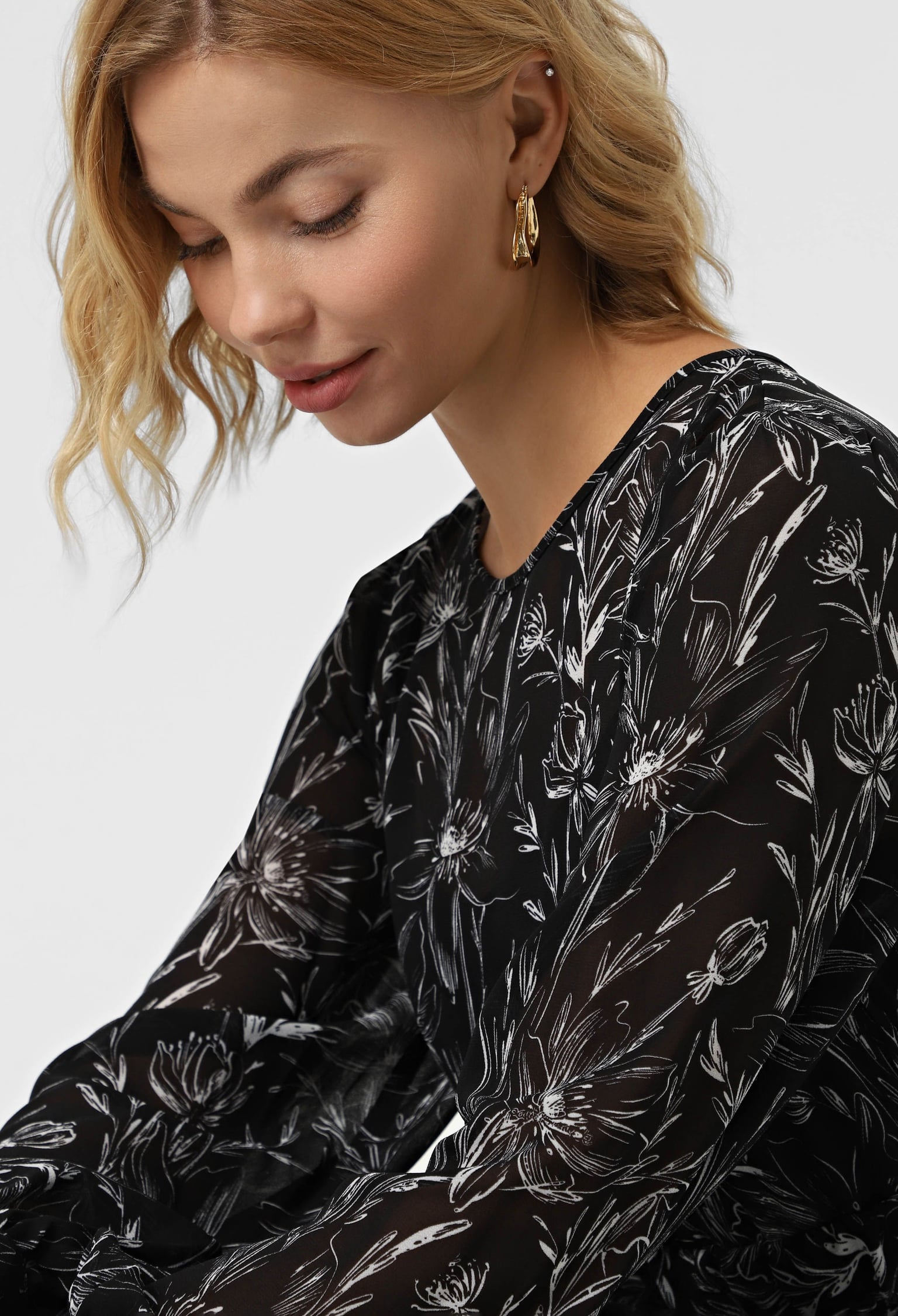 Плаття 7029-1 чорний, принт шифон 40(р)