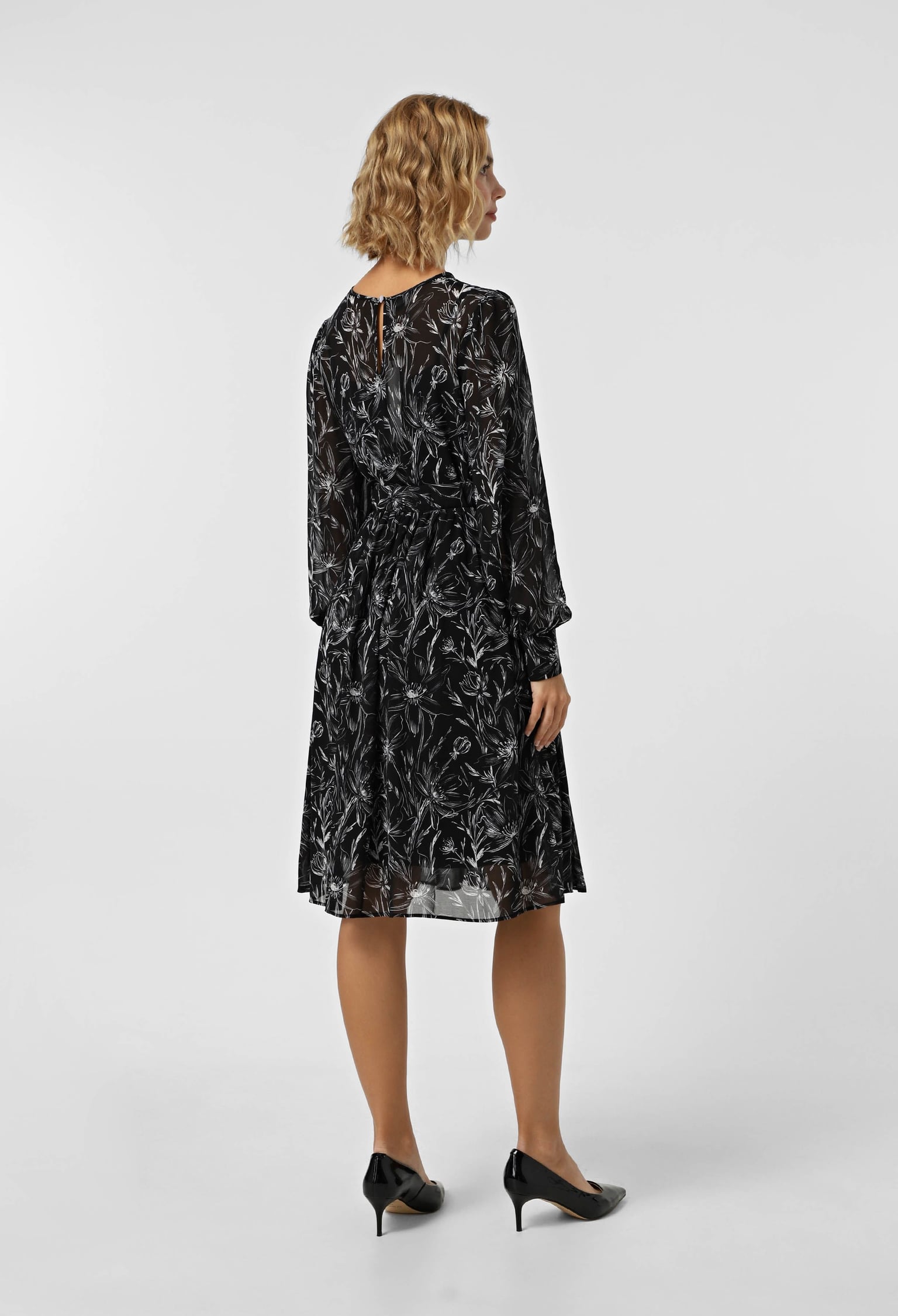 Плаття 7029-1 чорний, принт шифон 40(р)