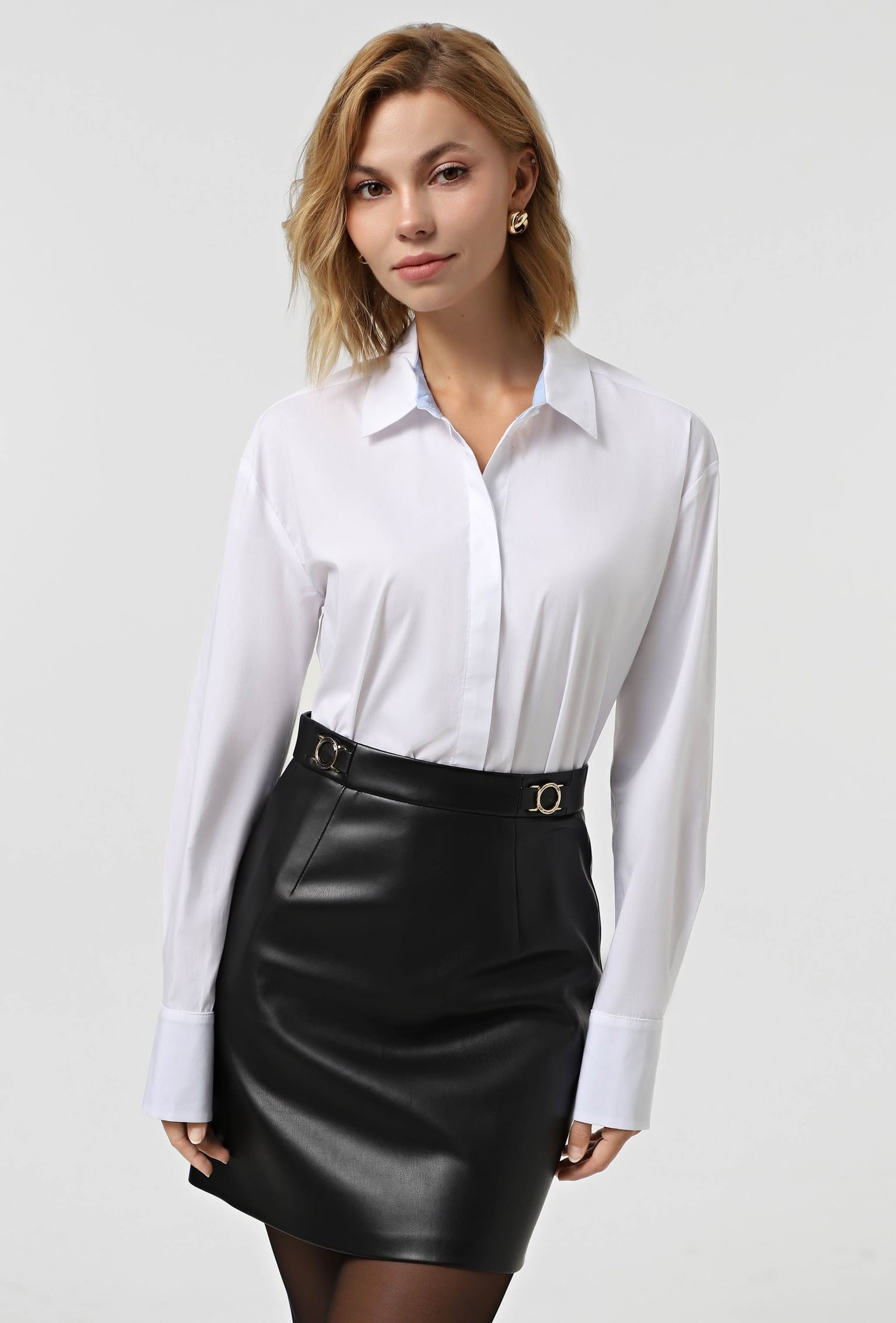 Блузка 5124 білий поплін 44(р)