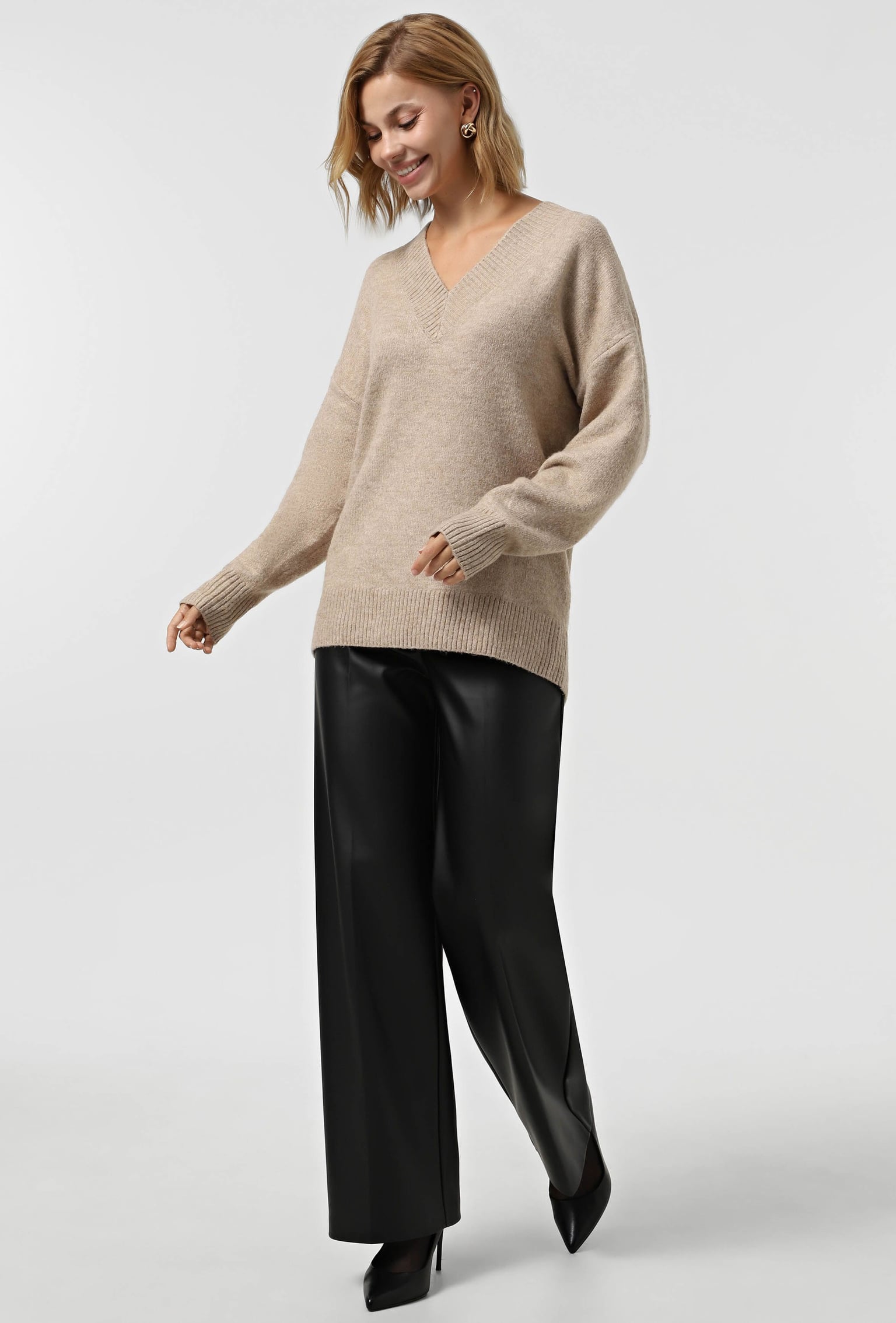 Брюки 9069 чорний шкіра на замші 44(р)