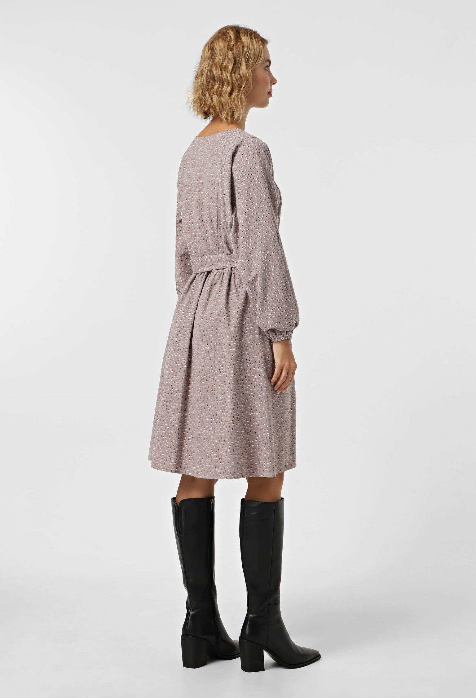 Плаття 7154 пильно-сірий, принт фланель 40(р)