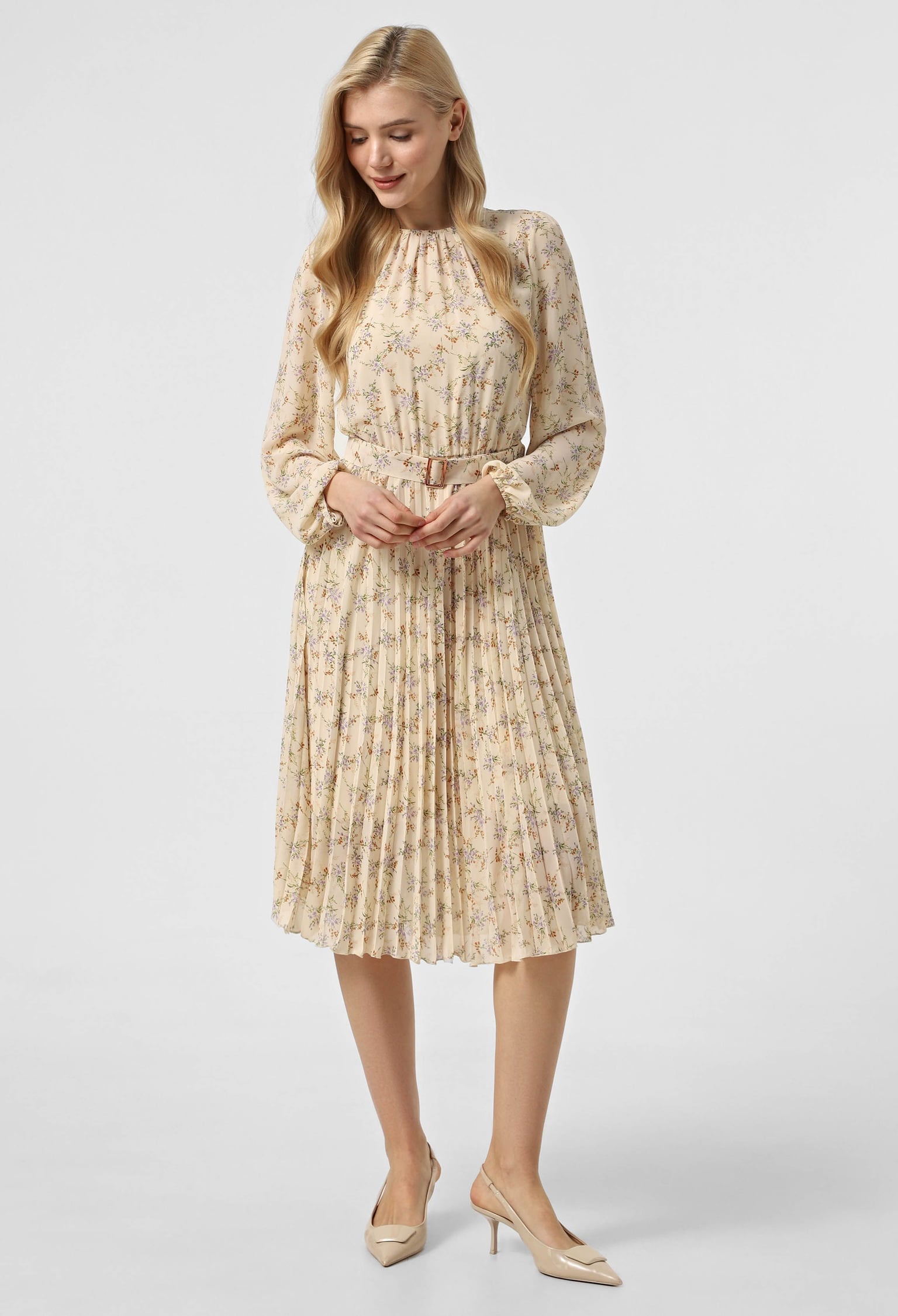 Плаття 7144-2 персиковий, принт шифон 46(р)