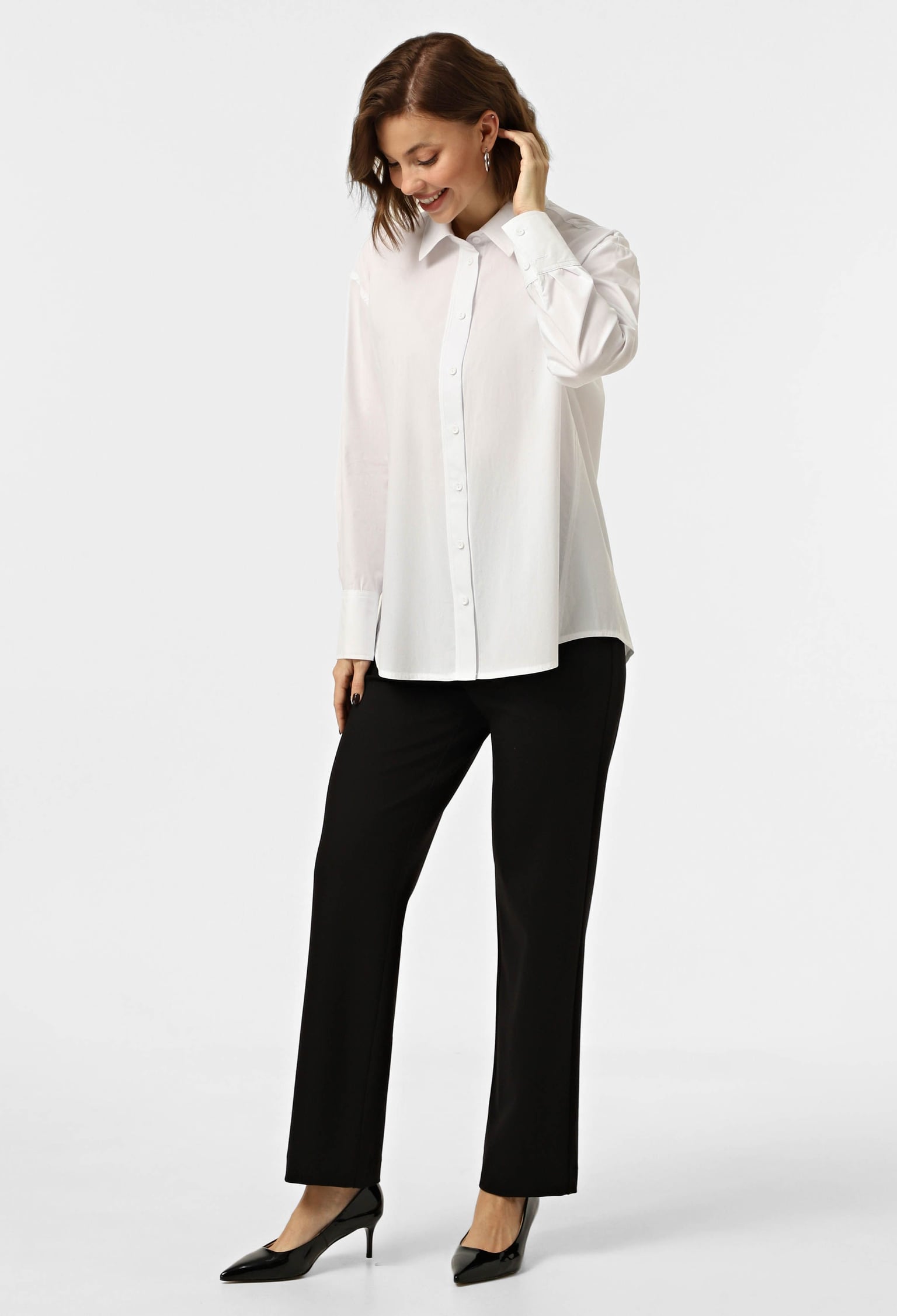 Блузка 5159 білий поплін 44(р)