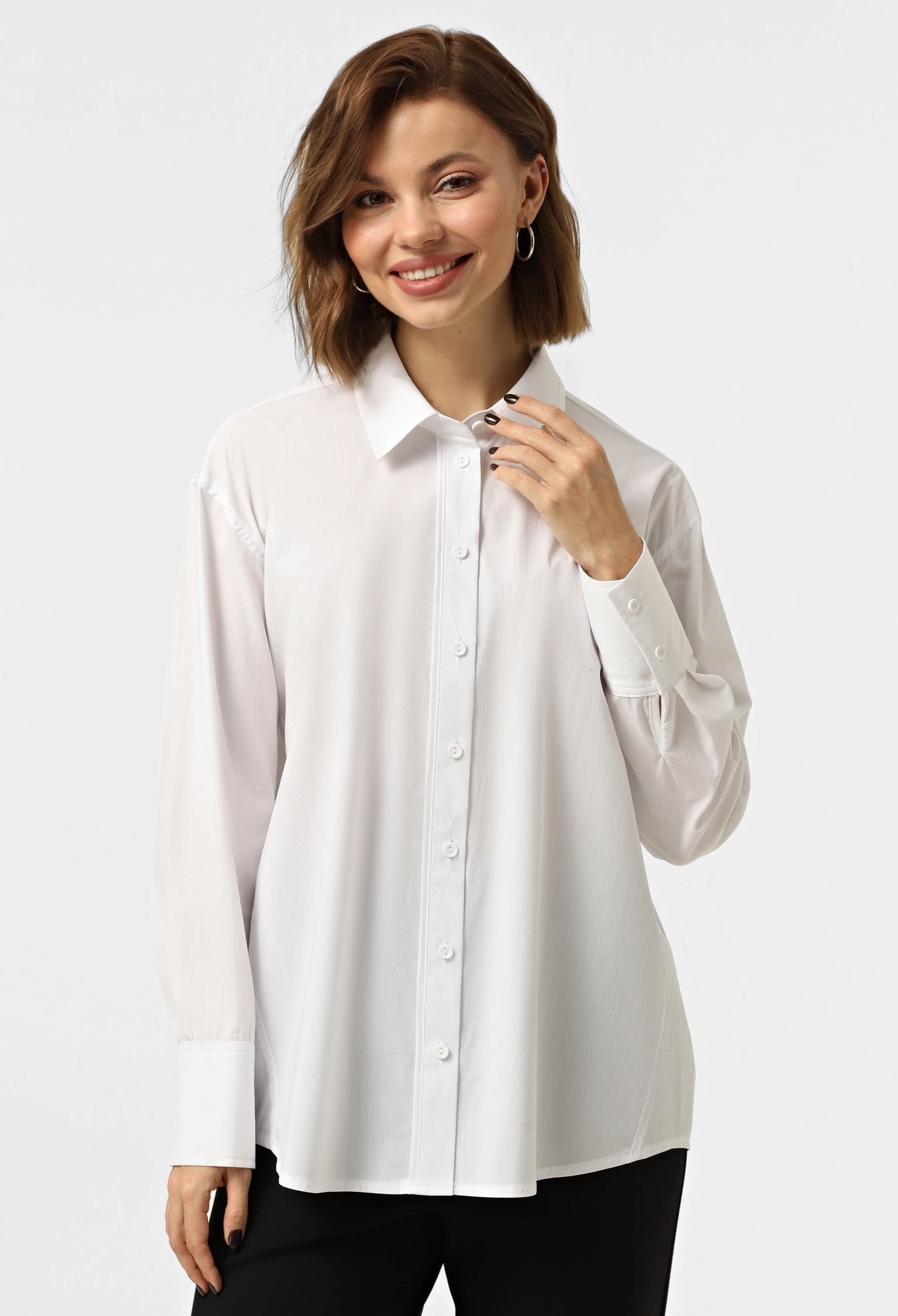 Блузка 5159 білий поплін 44(р)