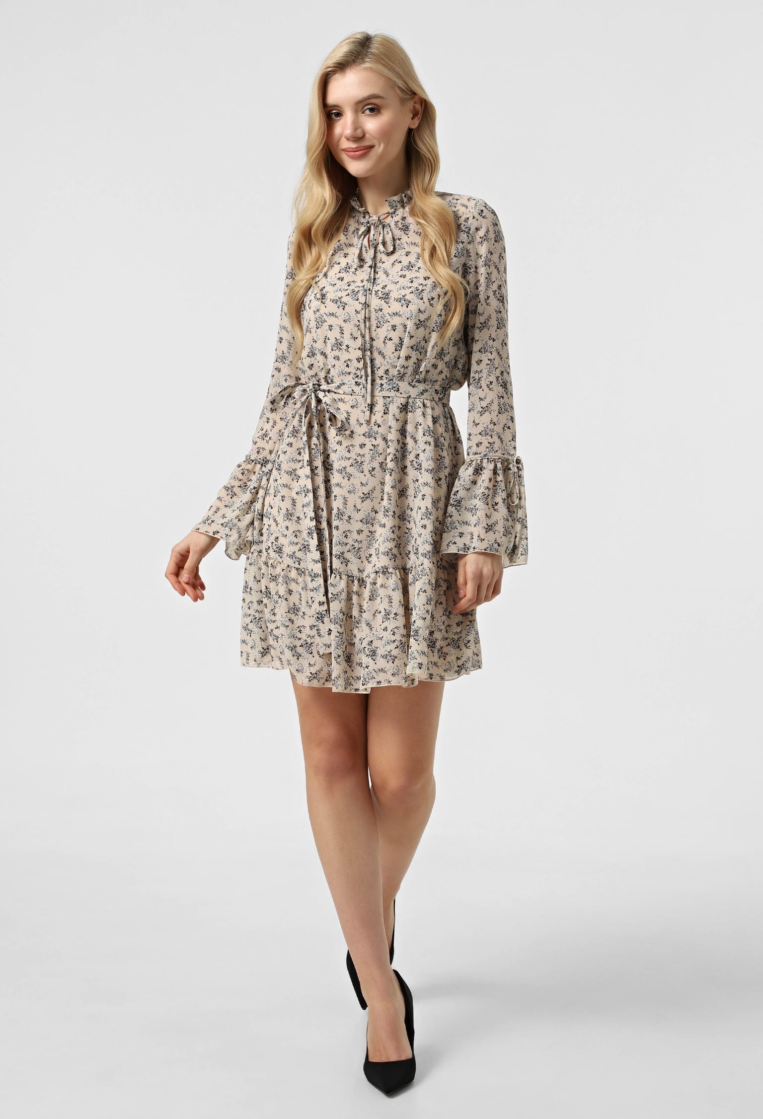 Плаття 7134 бежевий, принт шифон 44(р)