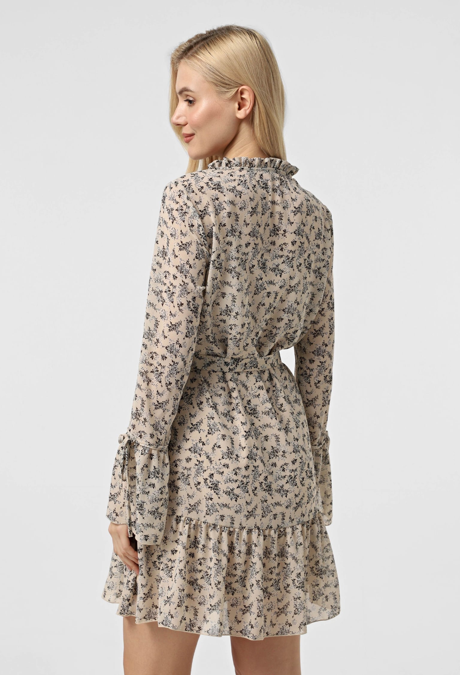 Плаття 7134 бежевий, принт шифон 40(р)